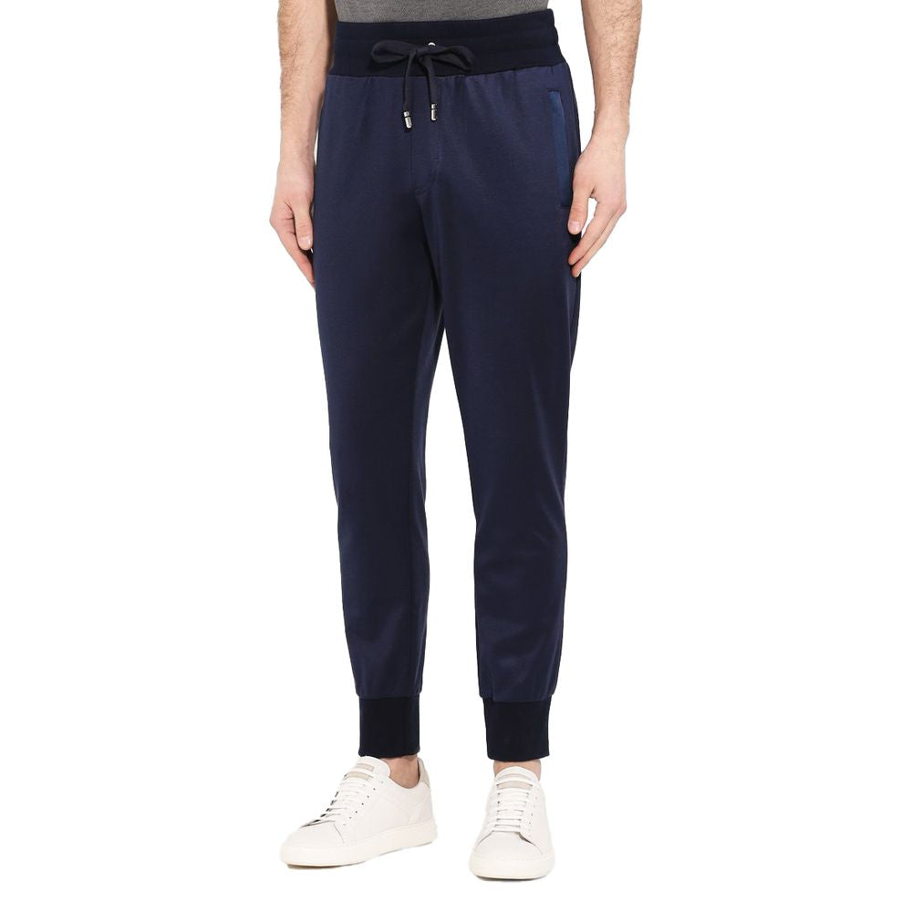 Blugi și pantaloni din mătase albastră Dolce &amp; Gabbana