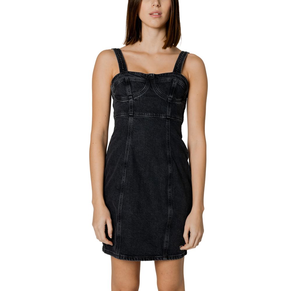 Blugi Tommy Hilfiger negri din bumbac reciclat midi