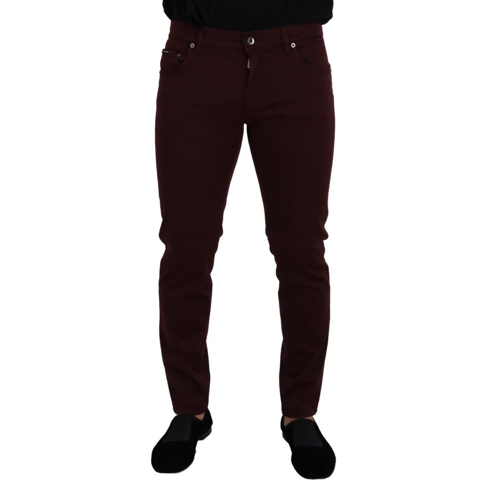 Blugi și pantaloni din bumbac Bordeaux Dolce &amp; Gabbana