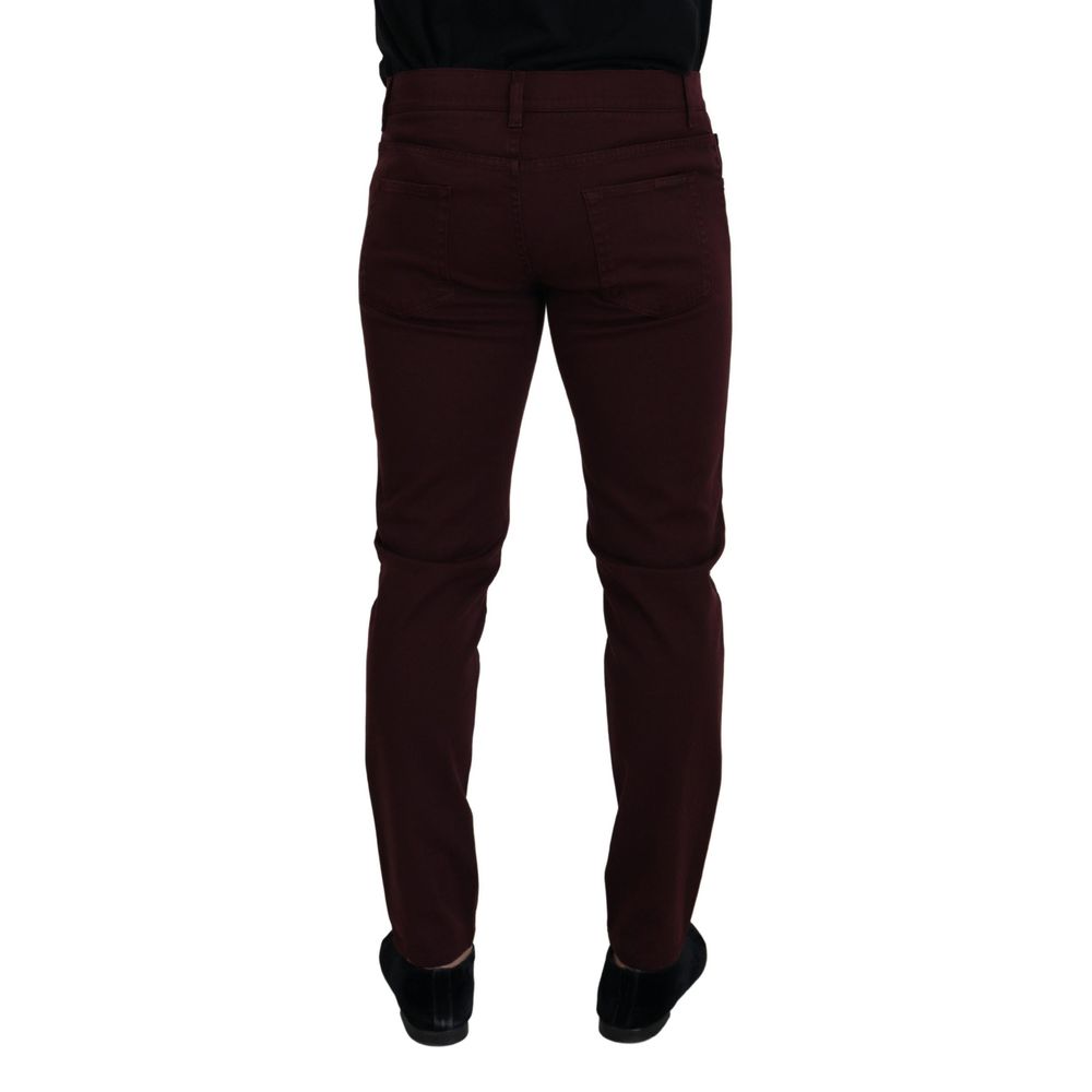 Blugi și pantaloni din bumbac Bordeaux Dolce &amp; Gabbana