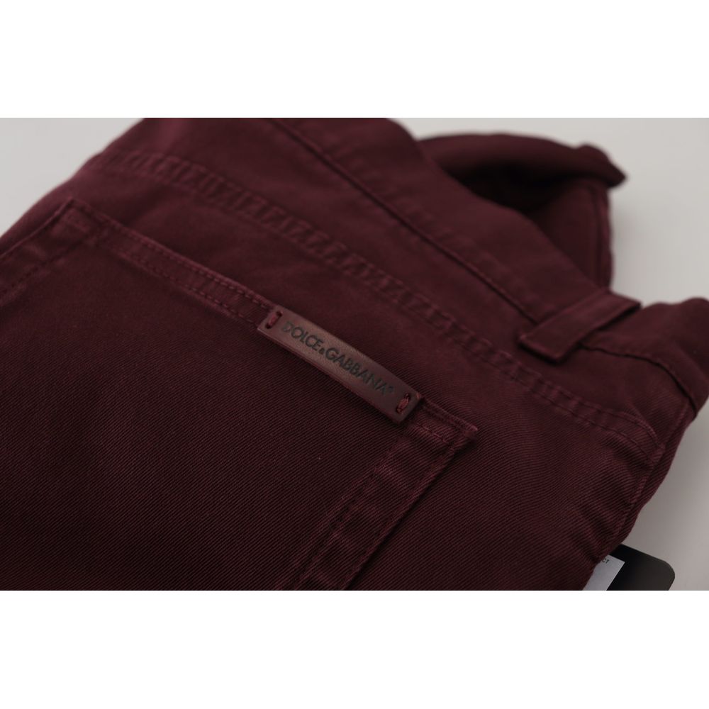 Blugi și pantaloni din bumbac Bordeaux Dolce &amp; Gabbana