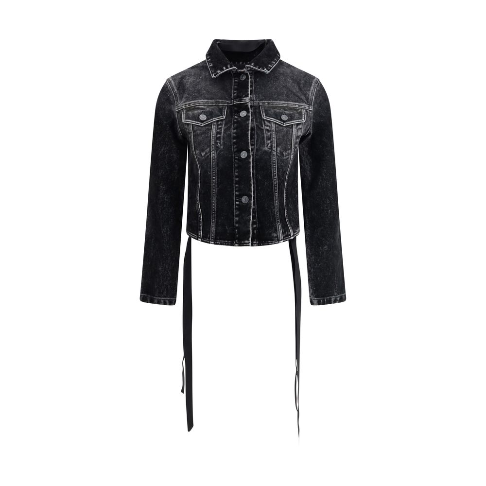 Jachetă Balenciaga din denim cu panglică