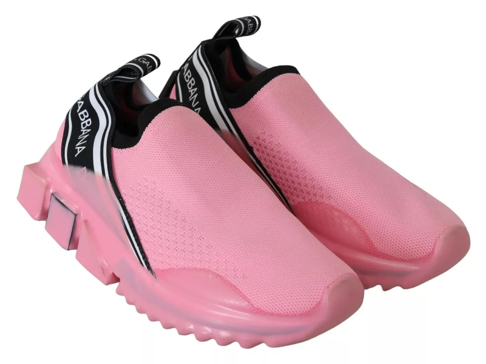 Dolce &amp; Gabbana Pink Low Top Sorrento Sneakers Slip-On Casual Schuhe