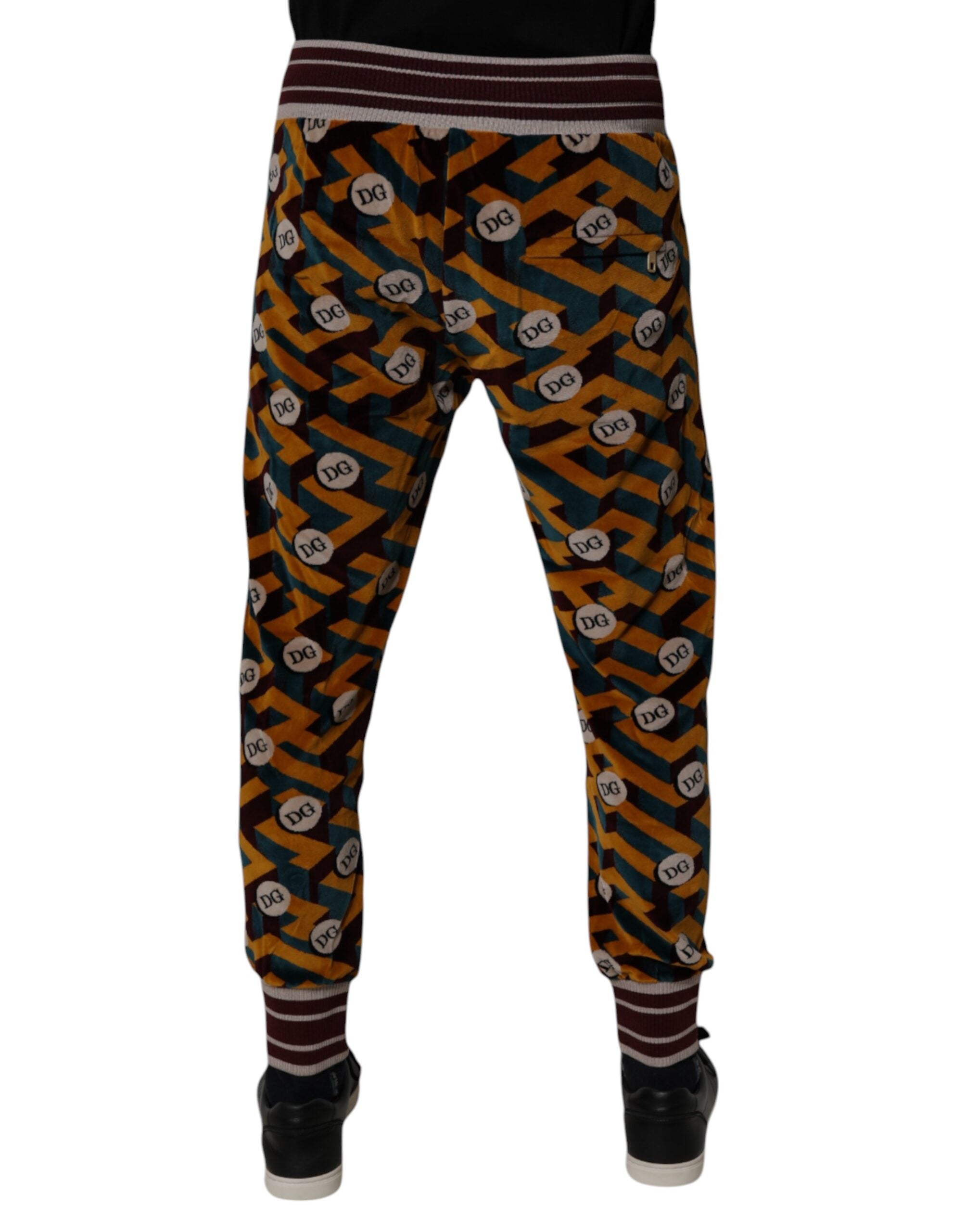 Pantaloni de trening Dolce &amp; Gabbana cu logo multicolor și monogramă