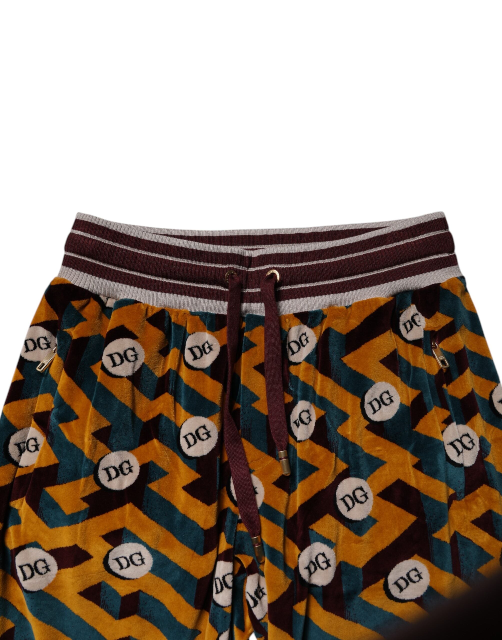 Pantaloni de trening Dolce &amp; Gabbana cu logo multicolor și monogramă