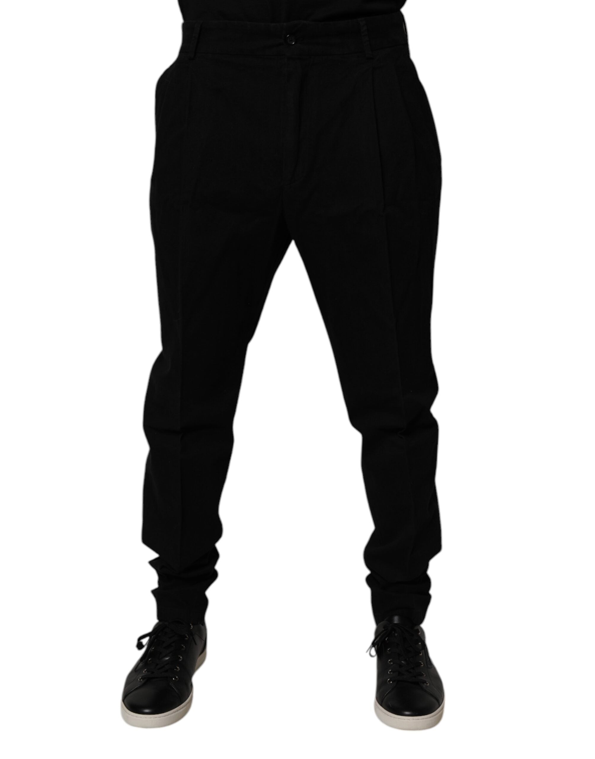 Pantaloni skinny elastici negri din bumbac Dolce &amp; Gabbana