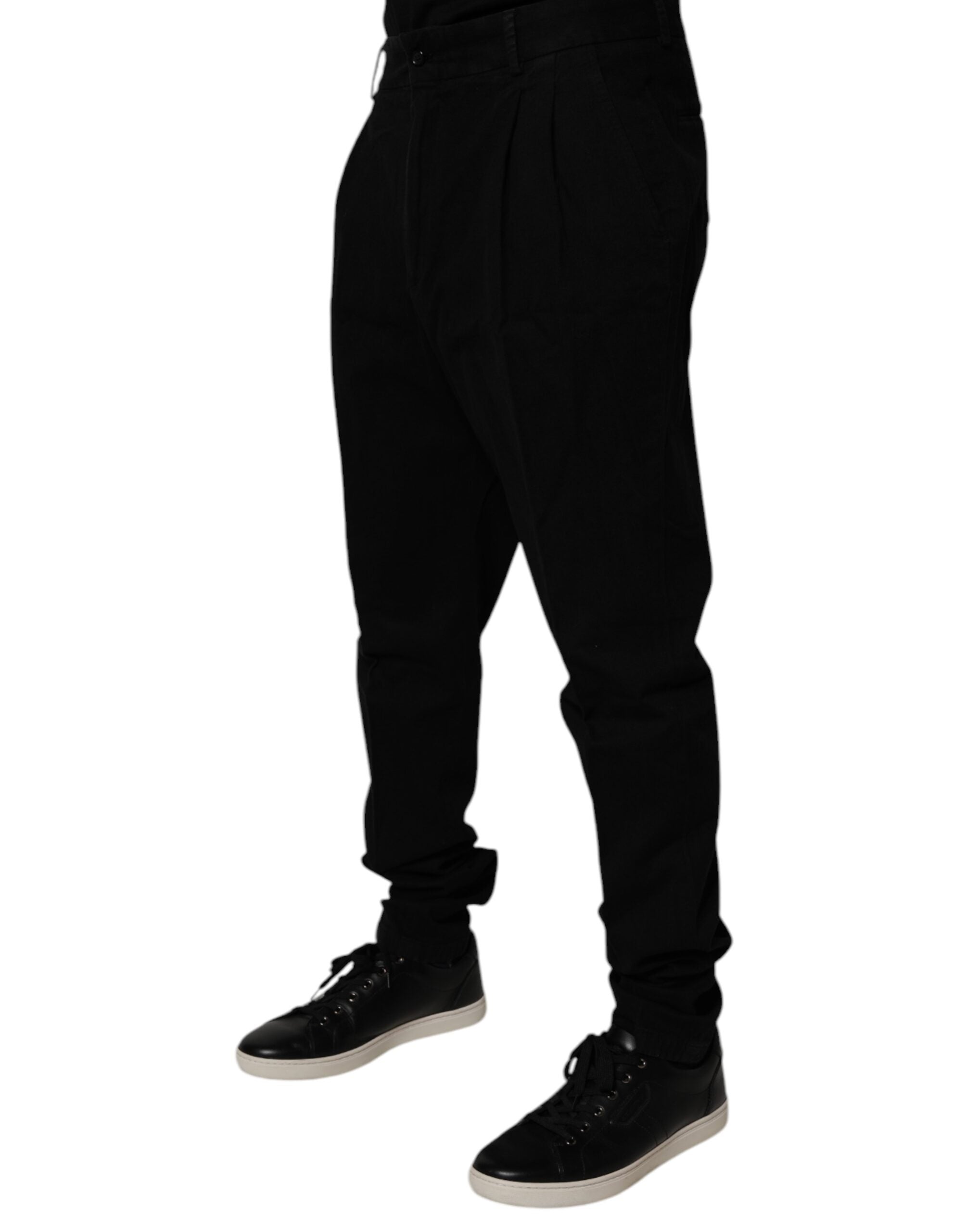 Dolce &amp; Gabbana Schwarze Skinny-Hose aus Baumwollstretch