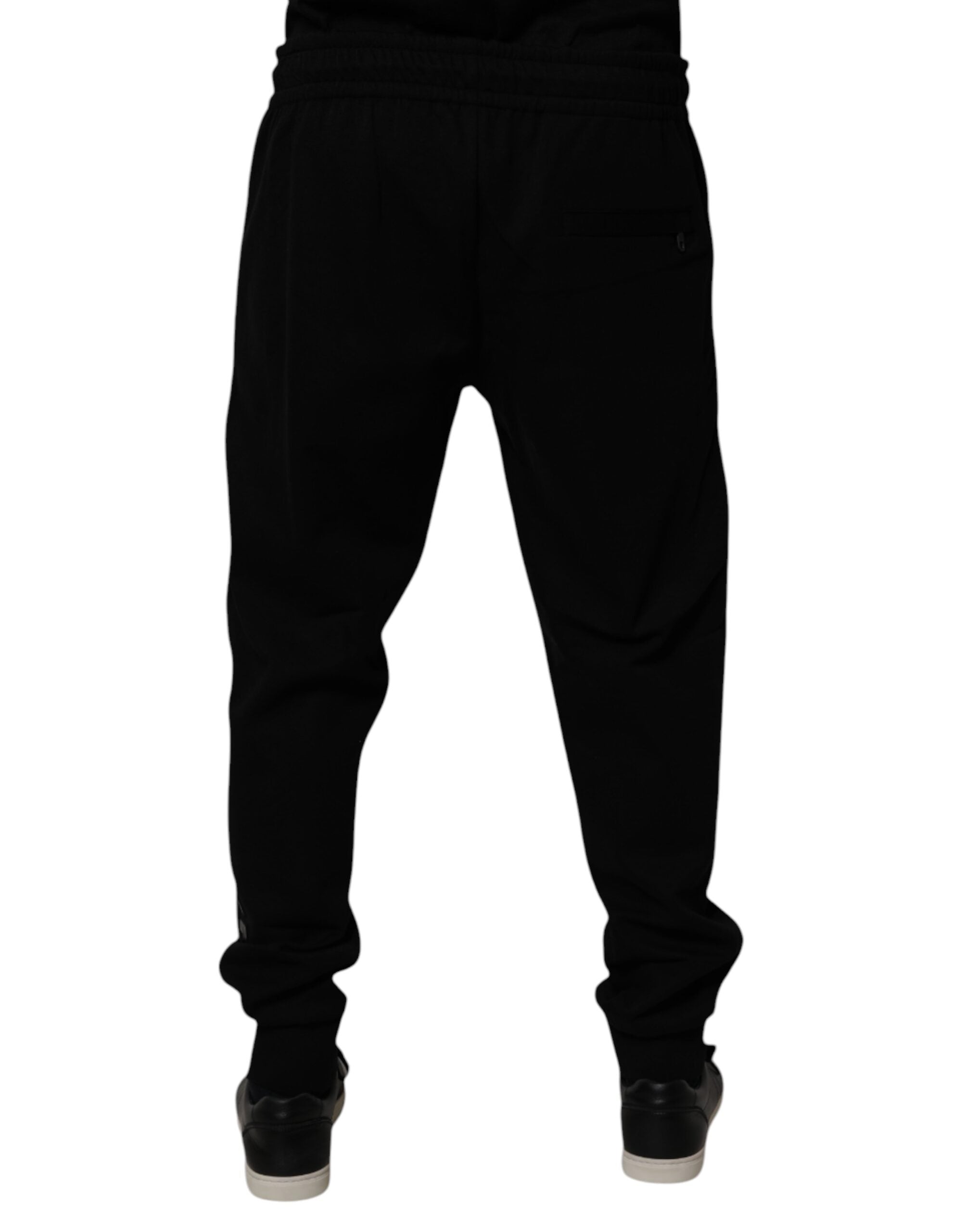 Pantaloni de trening Dolce &amp; Gabbana negri din amestec de bumbac