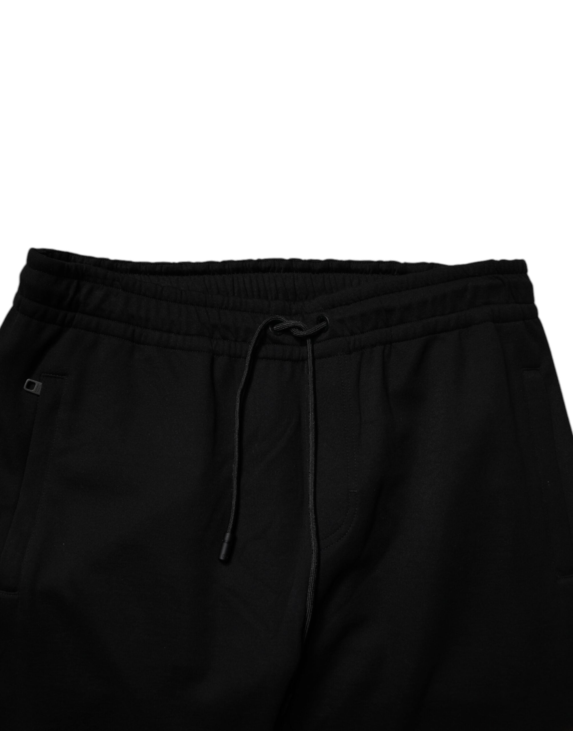 Pantaloni de trening Dolce &amp; Gabbana negri din amestec de bumbac