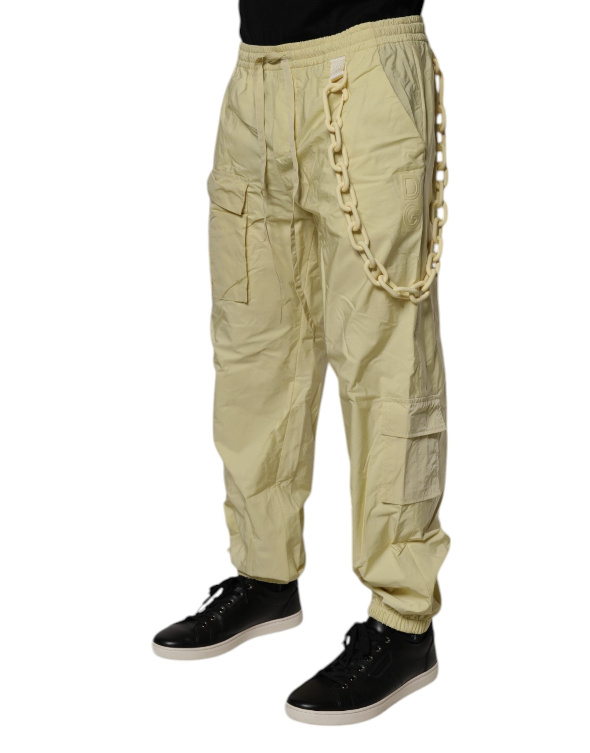 Dolce &amp; Gabbana Gelbe Cargo-Jogginghose aus Nylon für Herren