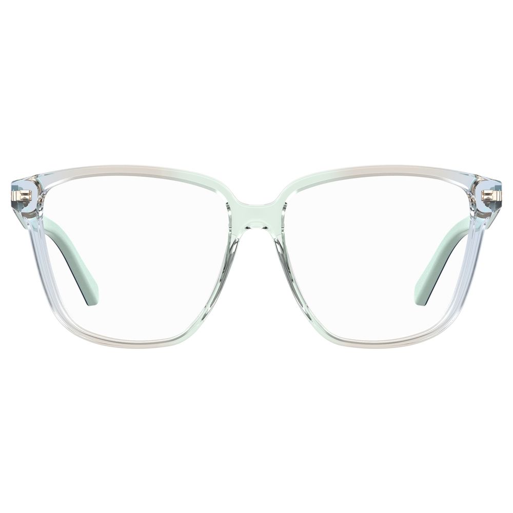 Love Moschino – Blaue Brillenfassung aus Kalbshaar