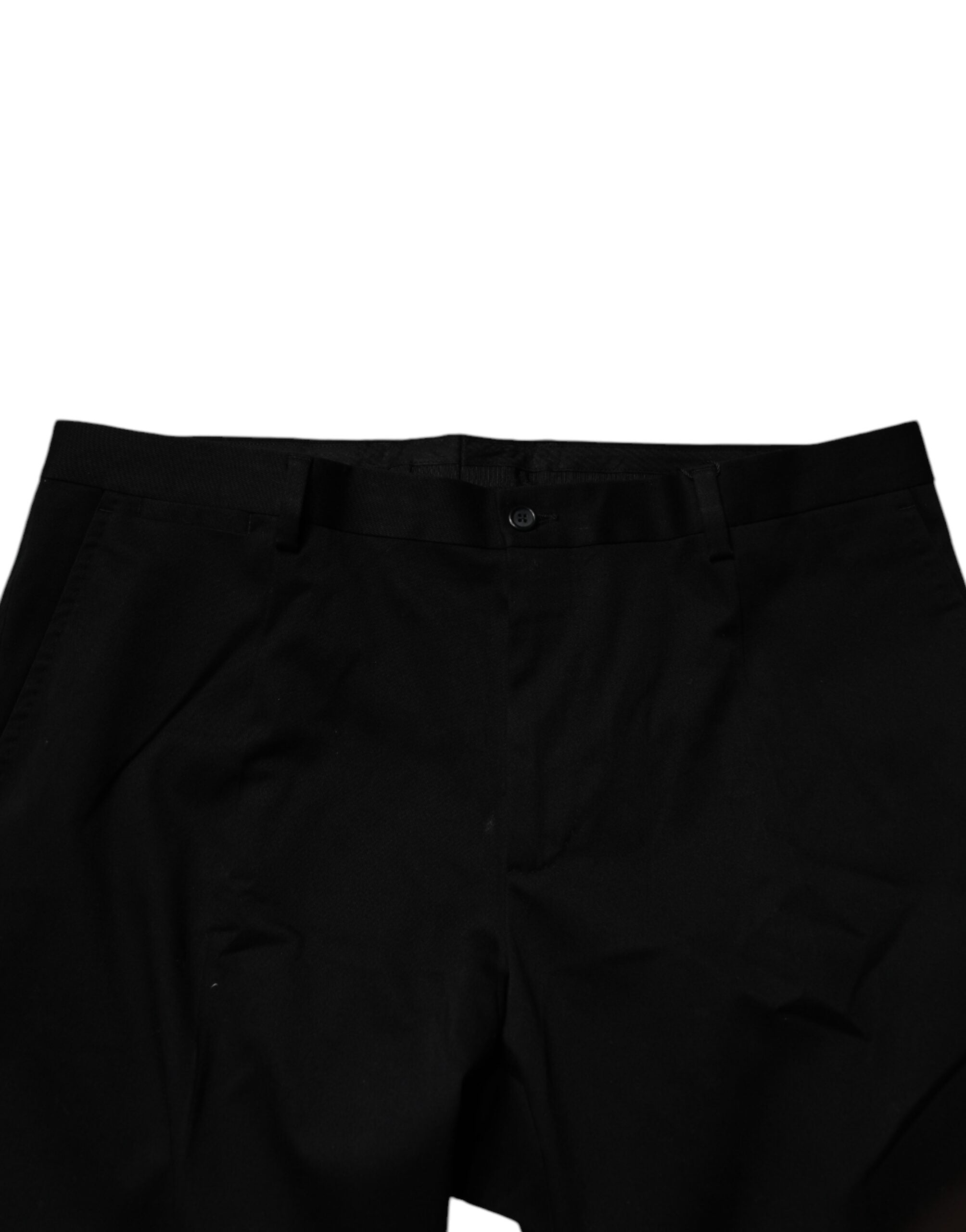 Dolce &amp; Gabbana Pantaloni eleganți skinny din bumbac negru pentru bărbați
