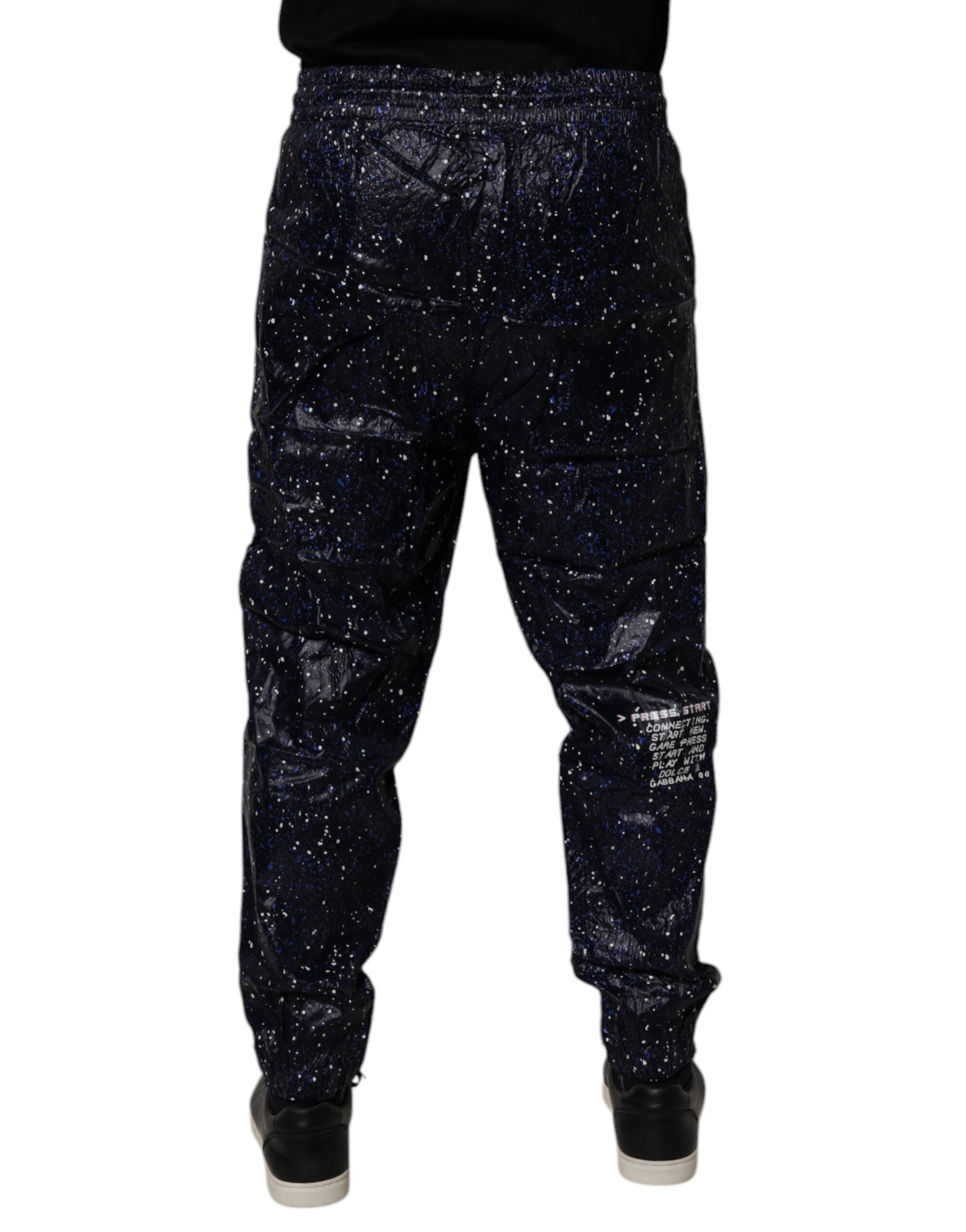 Pantaloni jogger din bumbac Dolce &amp; Gabbana albastru închis cu imprimeu DG Game