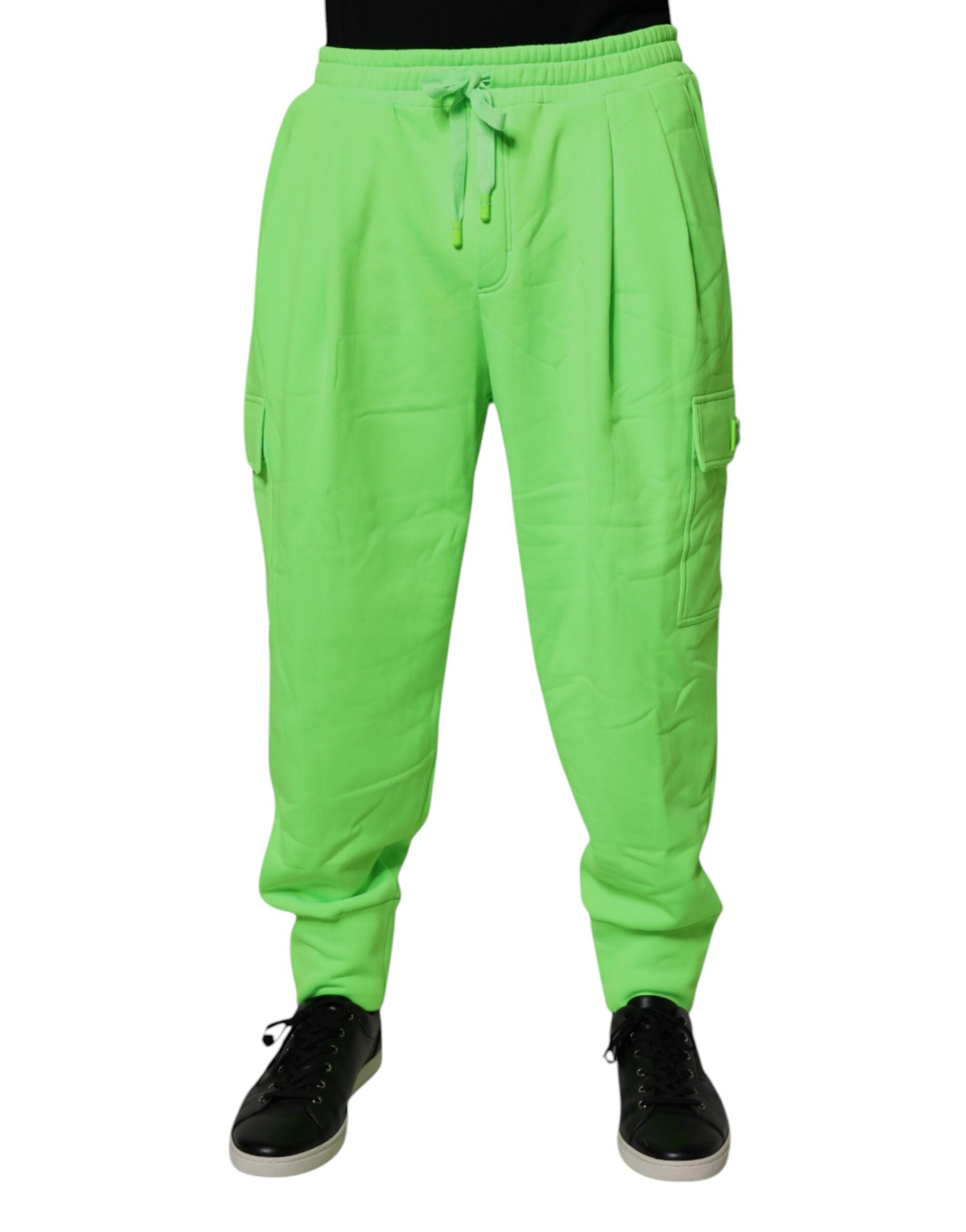 Dolce &amp; Gabbana Pantaloni de trening cargo verde neon pentru bărbați