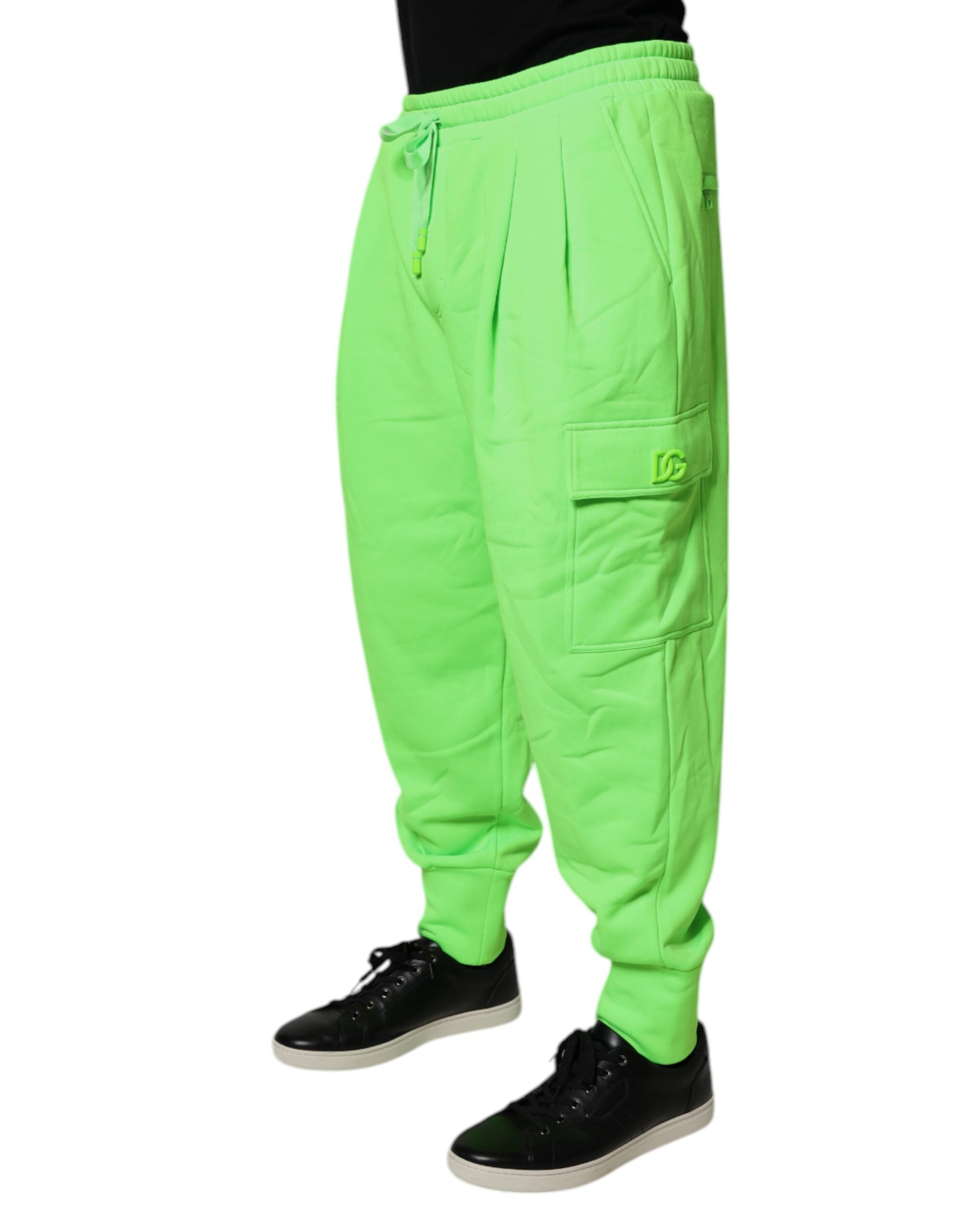 Dolce &amp; Gabbana Pantaloni de trening cargo verde neon pentru bărbați