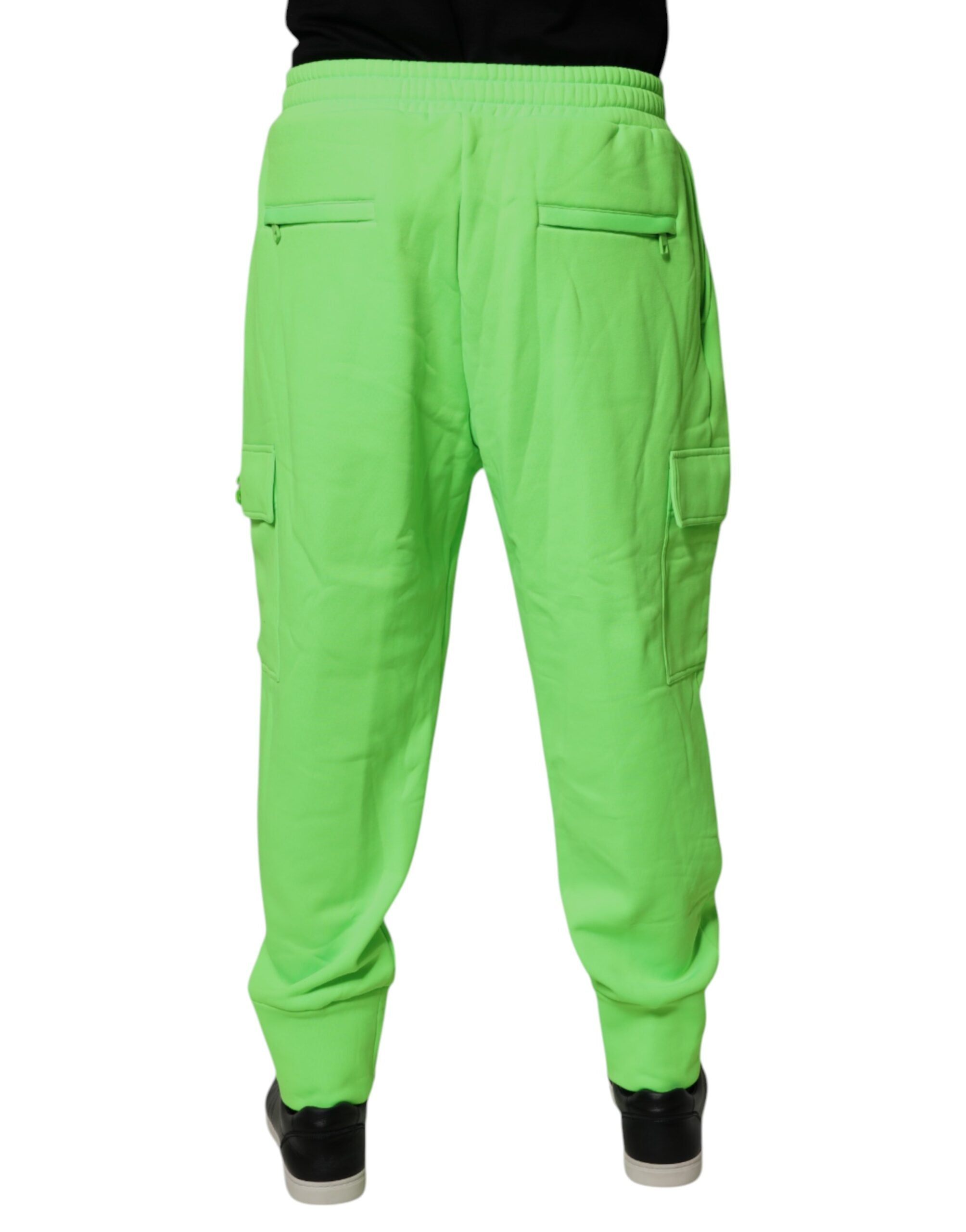 Dolce &amp; Gabbana Pantaloni de trening cargo verde neon pentru bărbați