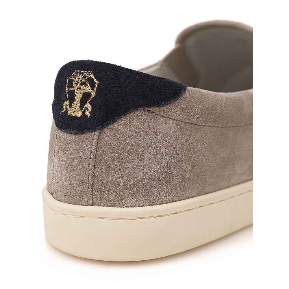 Grauer Ledersneaker von Brunello Cucinelli