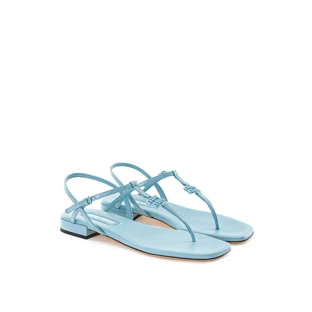 Miu Miu Blaue Lackledersandalen