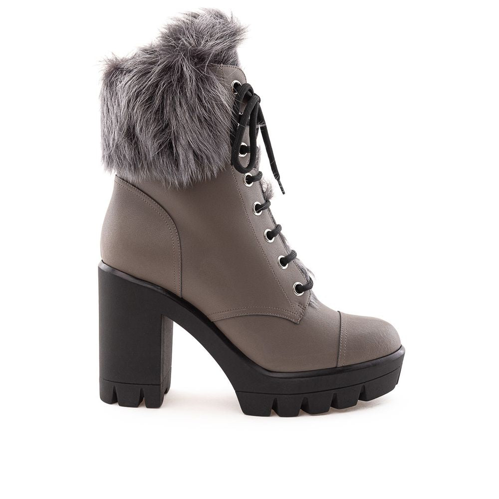 Giuseppe Zanotti Grauer Stiefel aus Ökoleder