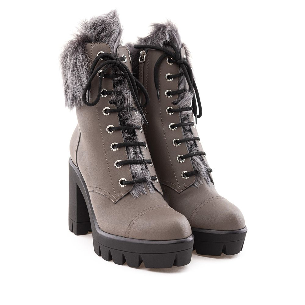 Giuseppe Zanotti Grauer Stiefel aus Ökoleder