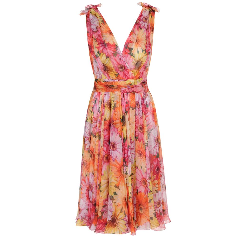 Rochie de mătase multicoloră Dolce &amp; Gabbana