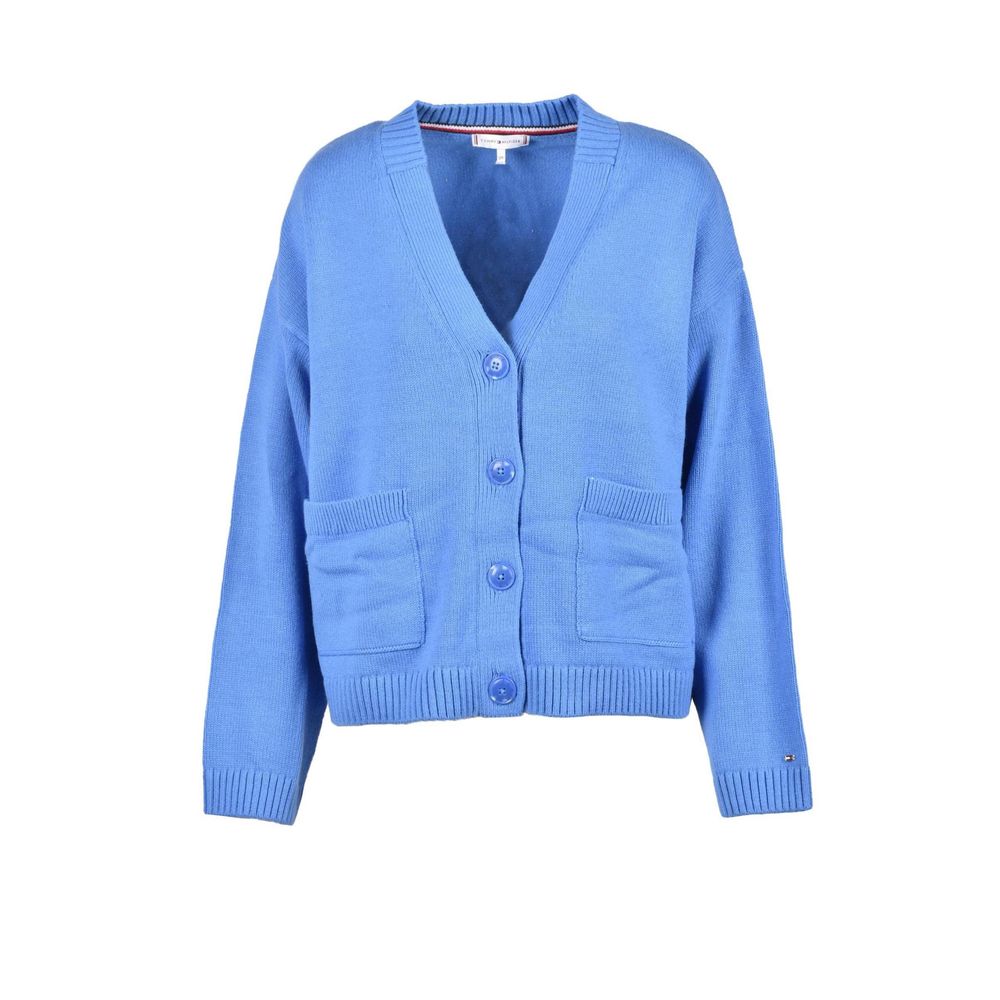 Tommy Hilfiger – Blaue Baumwoll-Strickjacke
