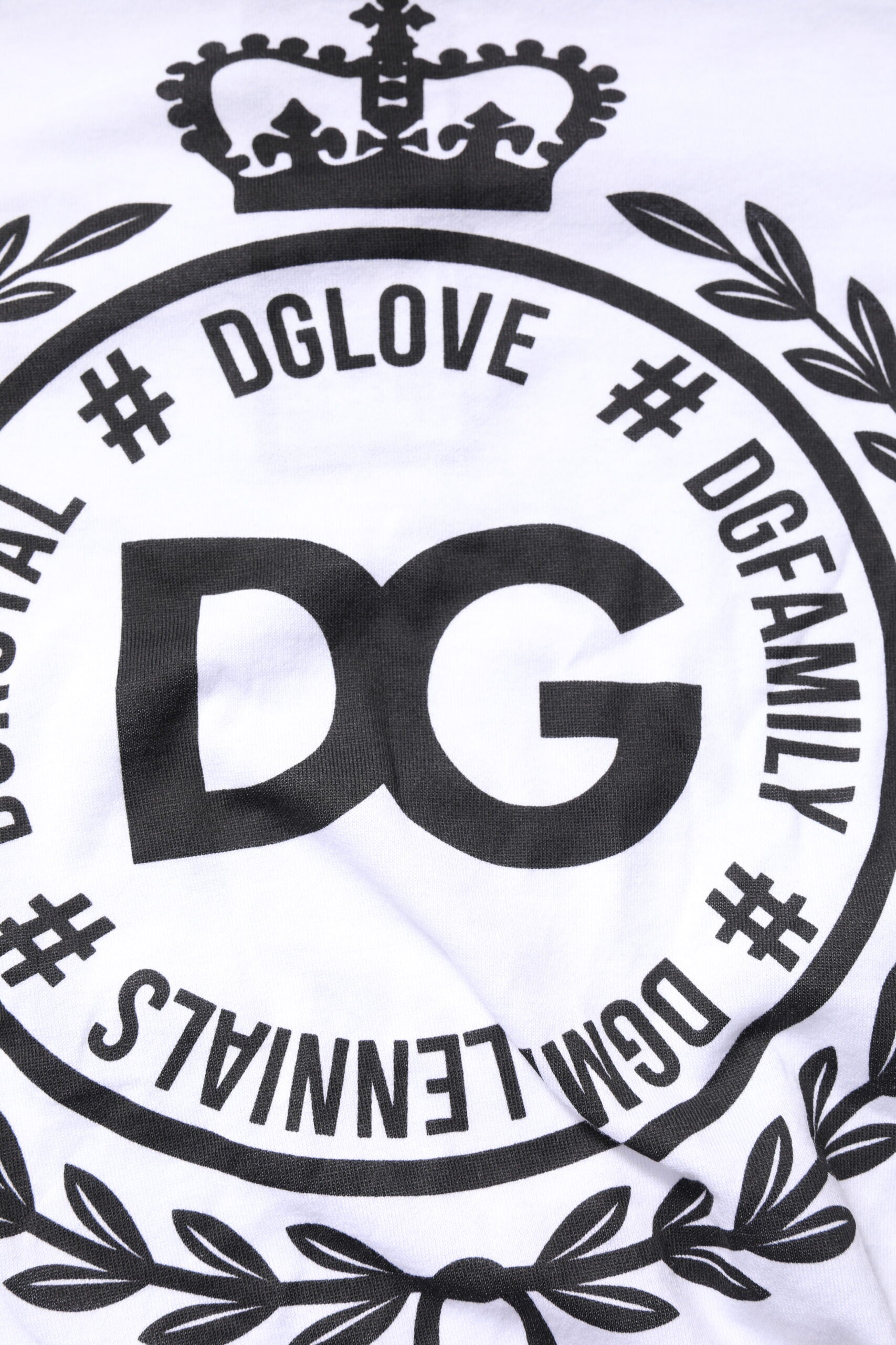 Dolce &amp; Gabbana – Weißes Baumwoll-T-Shirt mit Rundhalsausschnitt und grafischem Print