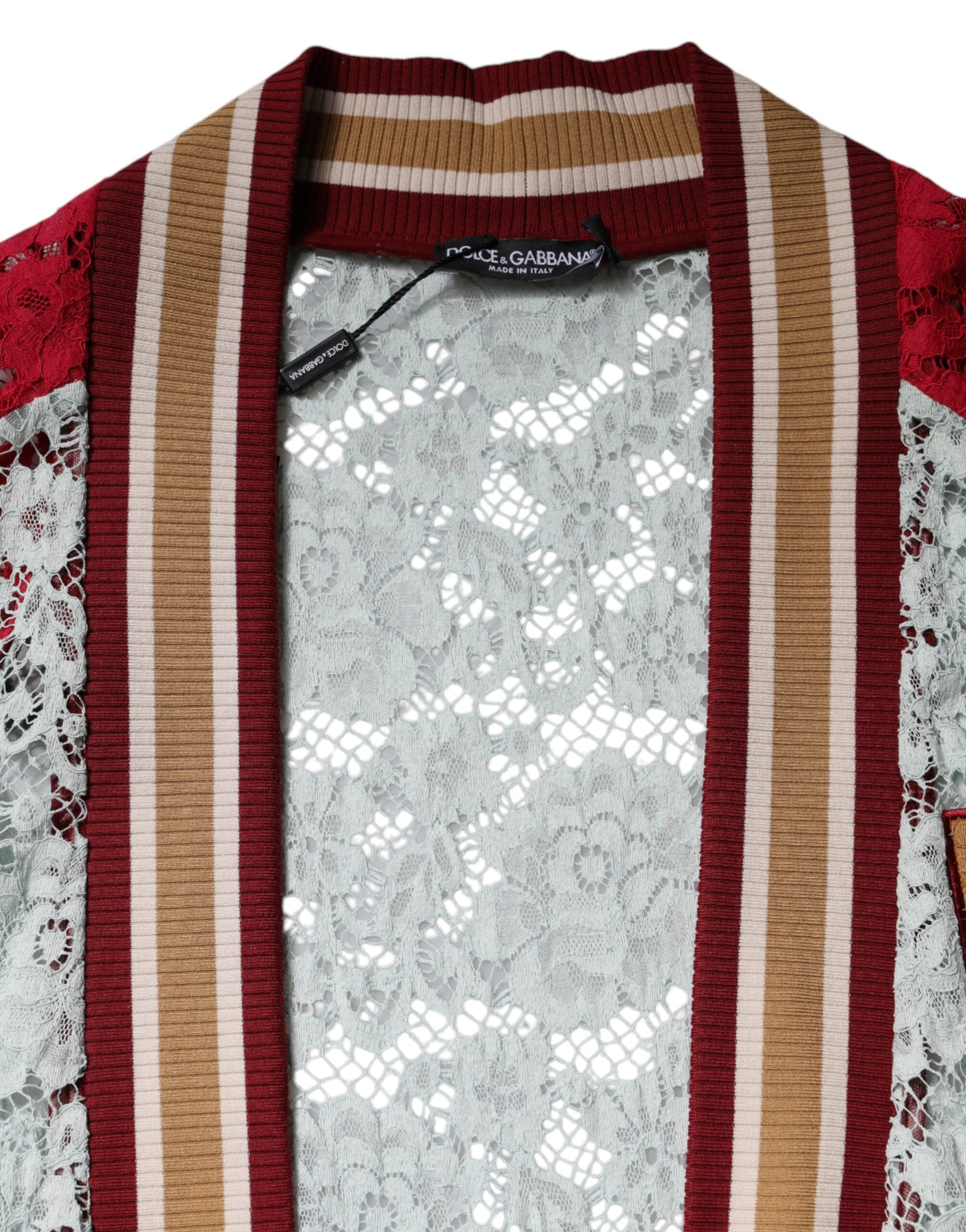 Cardigan Dolce &amp; Gabbana cu imprimeu floral multicolor și dantela