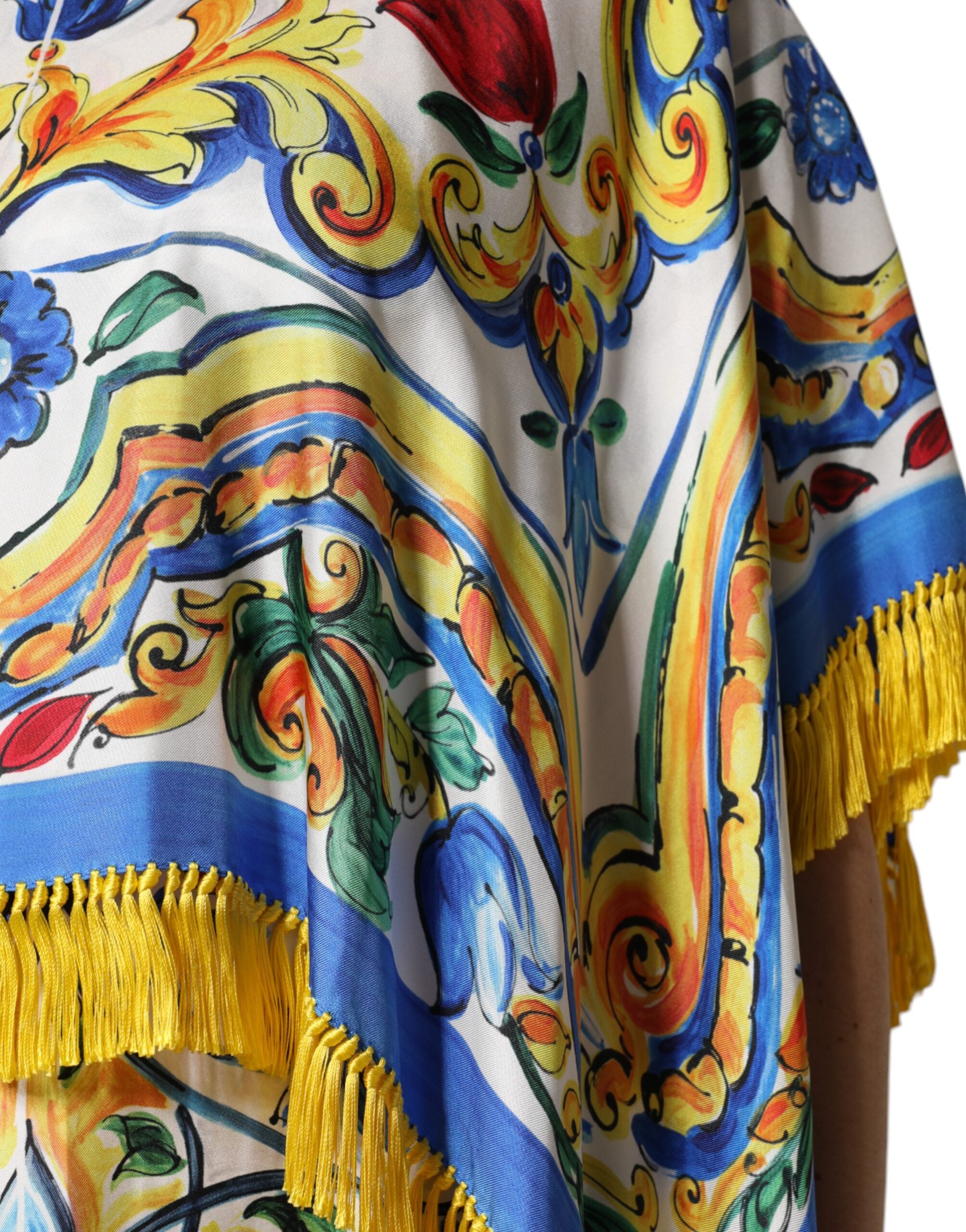 Rochie maxi Dolce &amp; Gabbana cu mâneci scurte și imprimeu kaftan Majolic multicolor