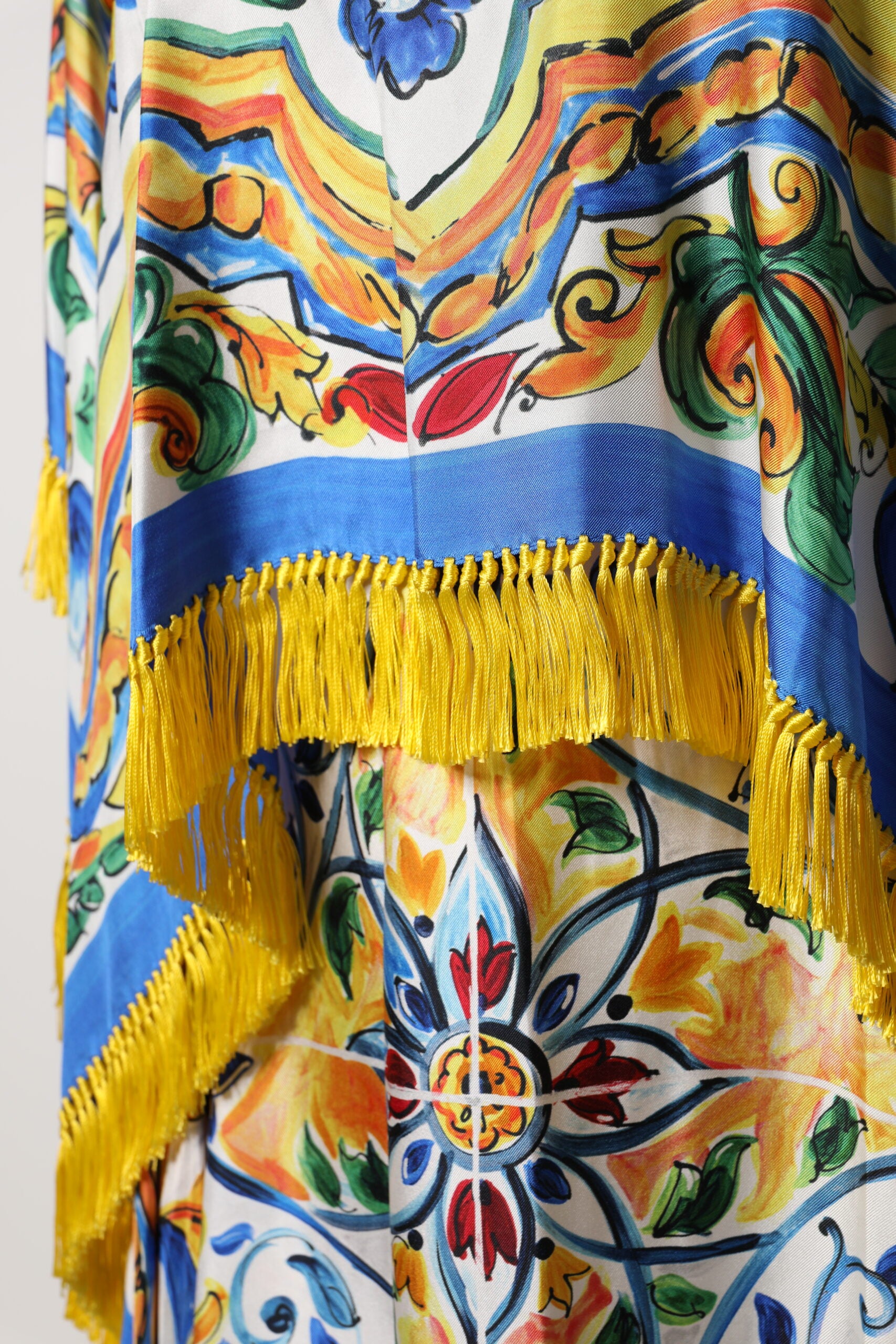 Rochie maxi Dolce &amp; Gabbana cu mâneci scurte și imprimeu kaftan Majolic multicolor