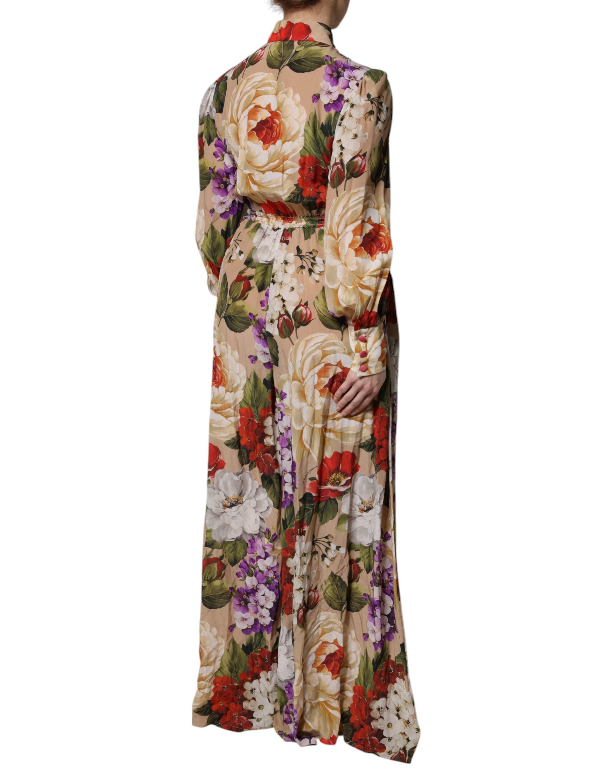 Rochie Dolce &amp; Gabbana cu imprimeu floral multicolor și picior larg