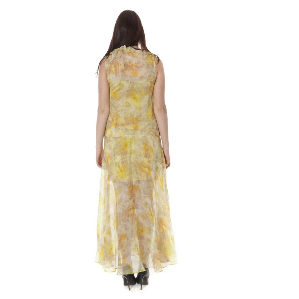 Rochie galbenă din poliester John Galliano