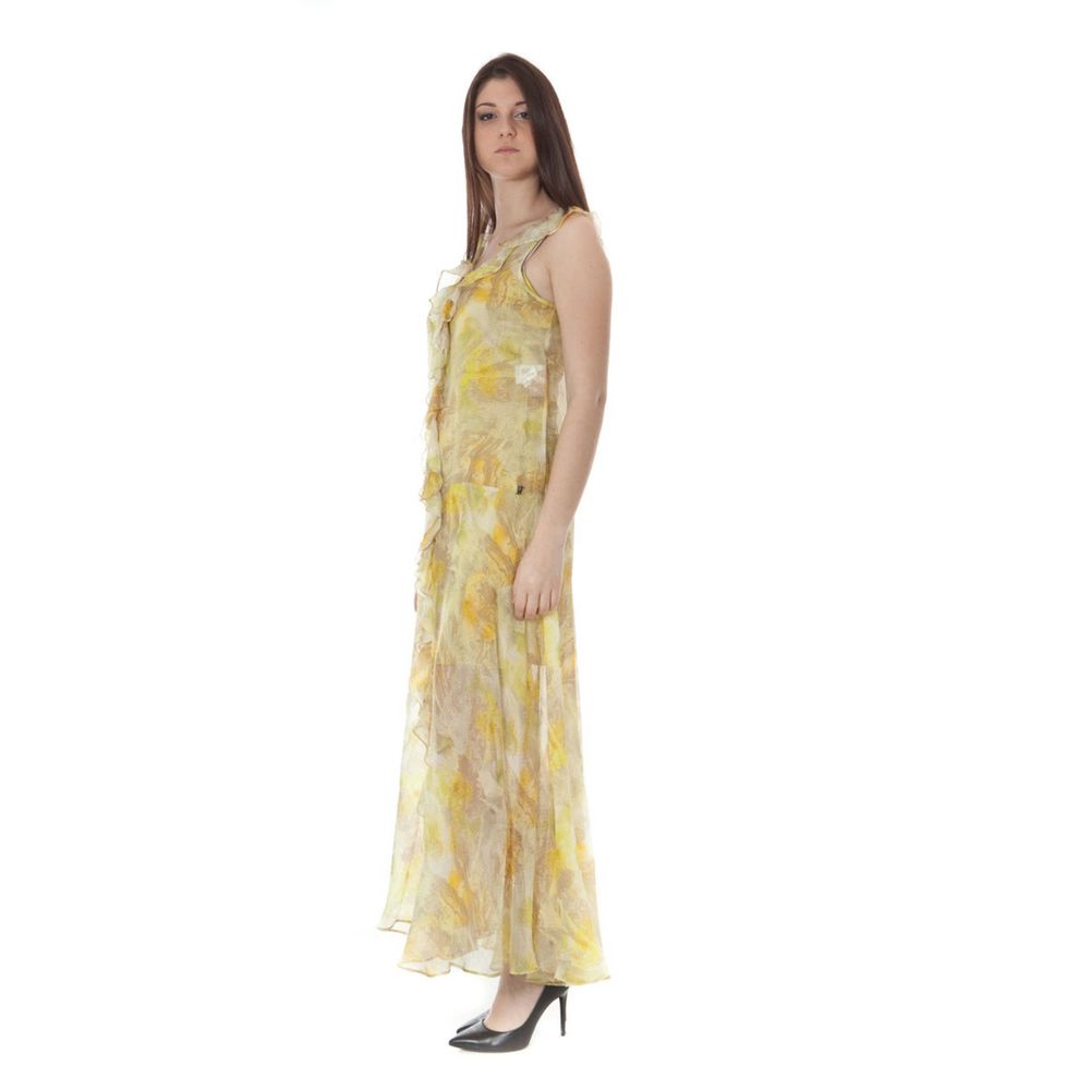 Rochie galbenă din poliester John Galliano