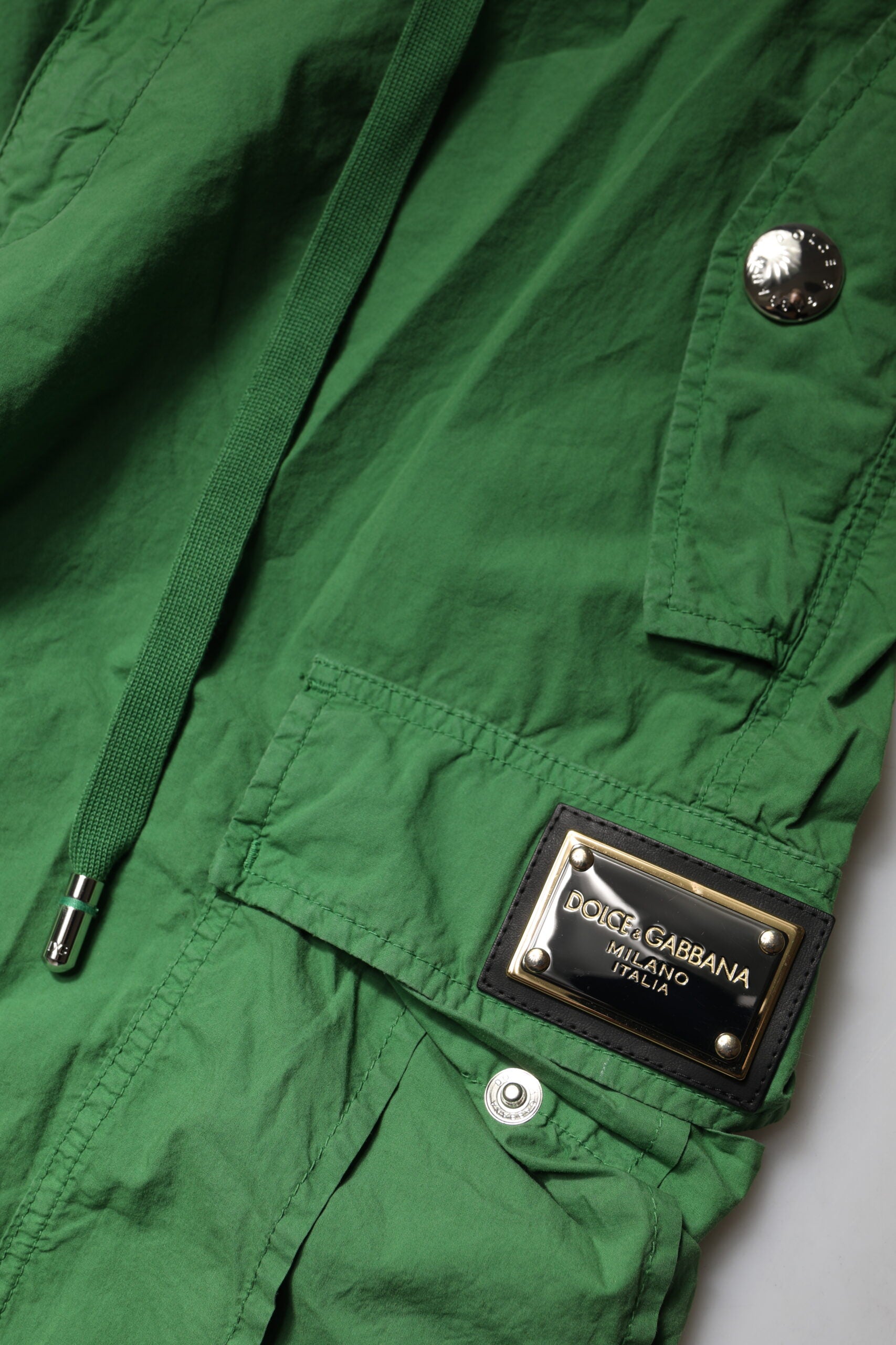 Dolce &amp; Gabbana Grüne Cargohose aus Baumwolle mit hoher Taille