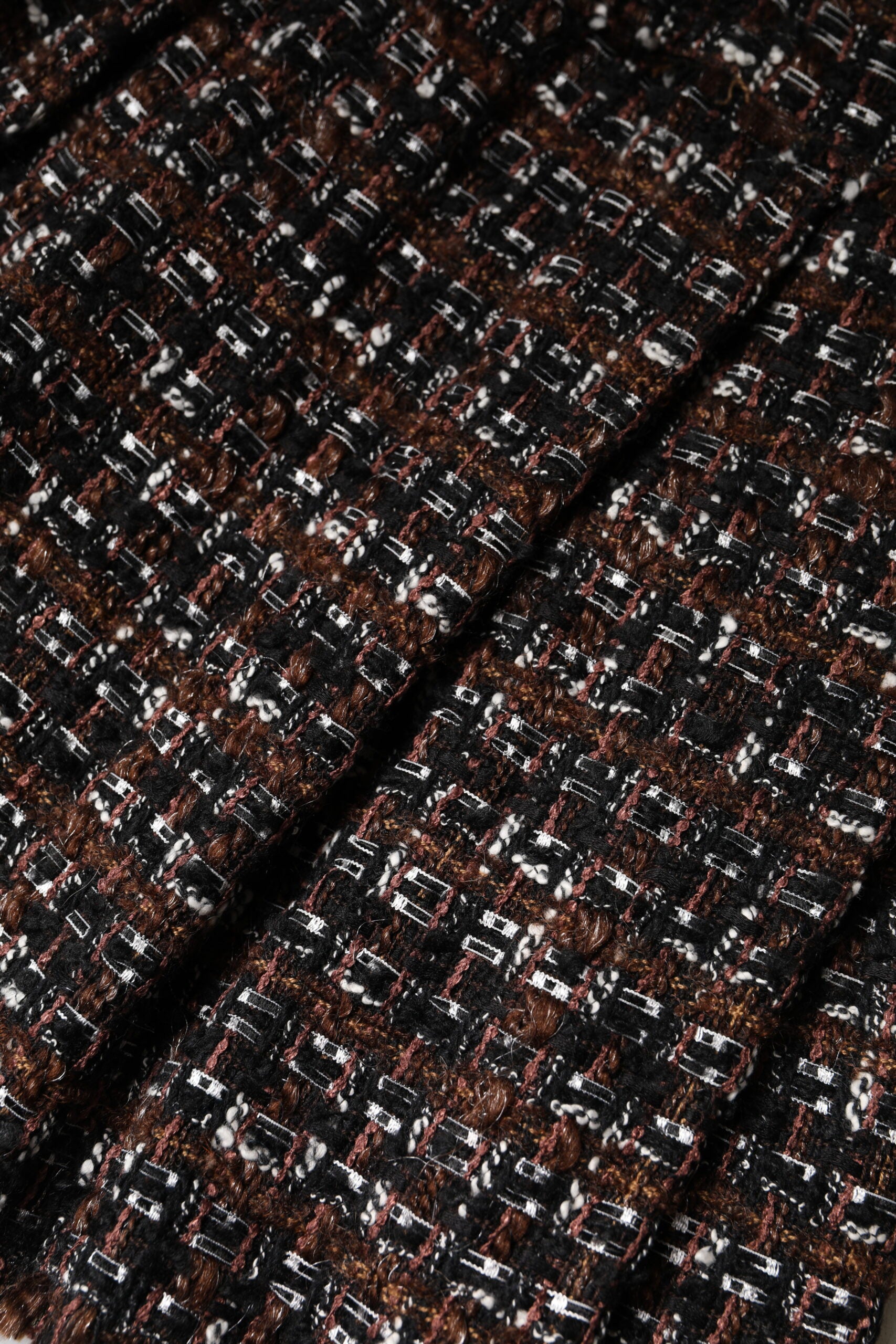 Fustă mini Dolce &amp; Gabbana din tweed tartan multicolor cu talie înaltă