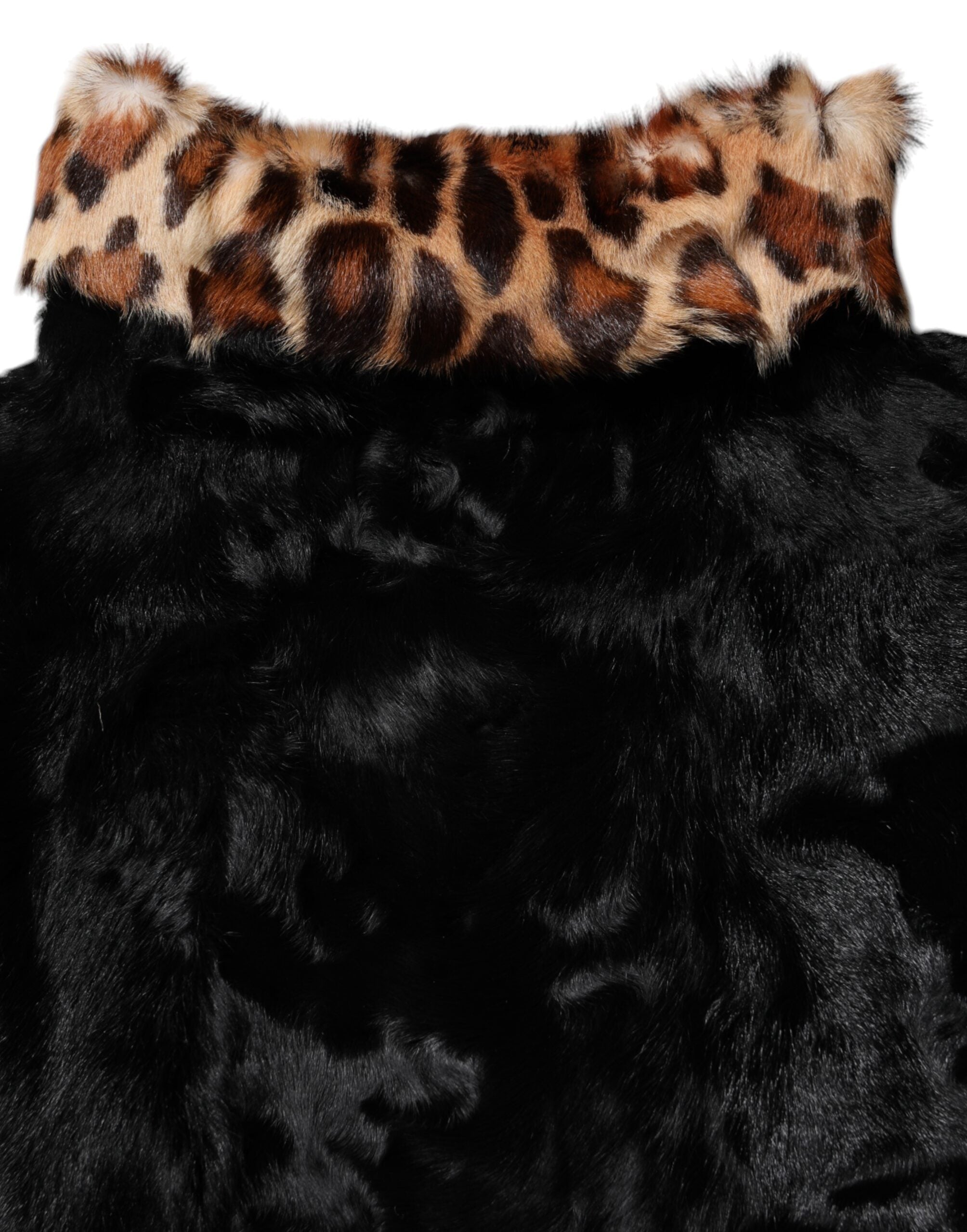 Dolce &amp; Gabbana Schwarze kurze Damenmanteljacke aus Lammfell