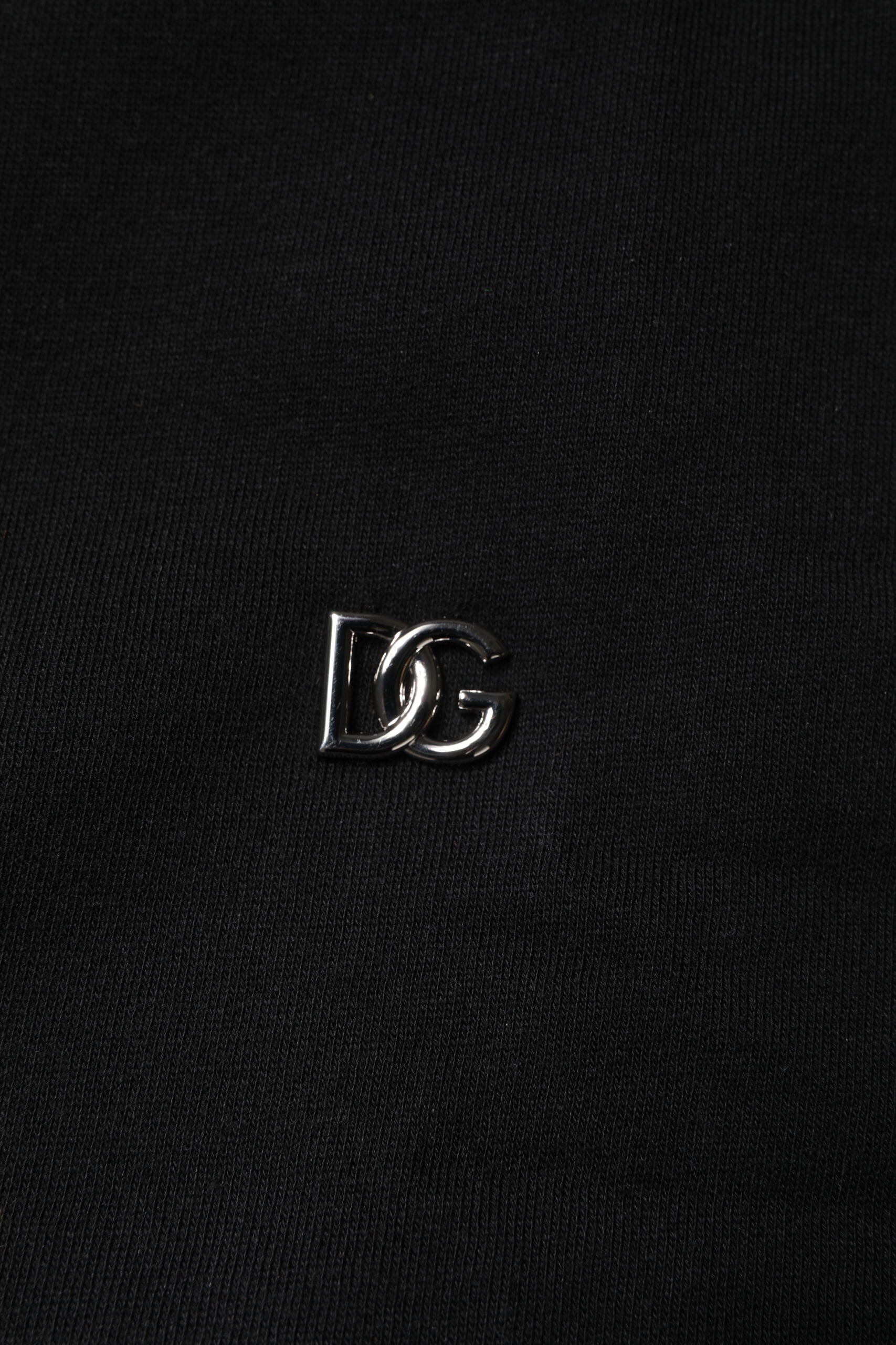 Dolce &amp; Gabbana – Schwarzes Sweatshirt mit Rundhalsausschnitt aus Baumwolle
