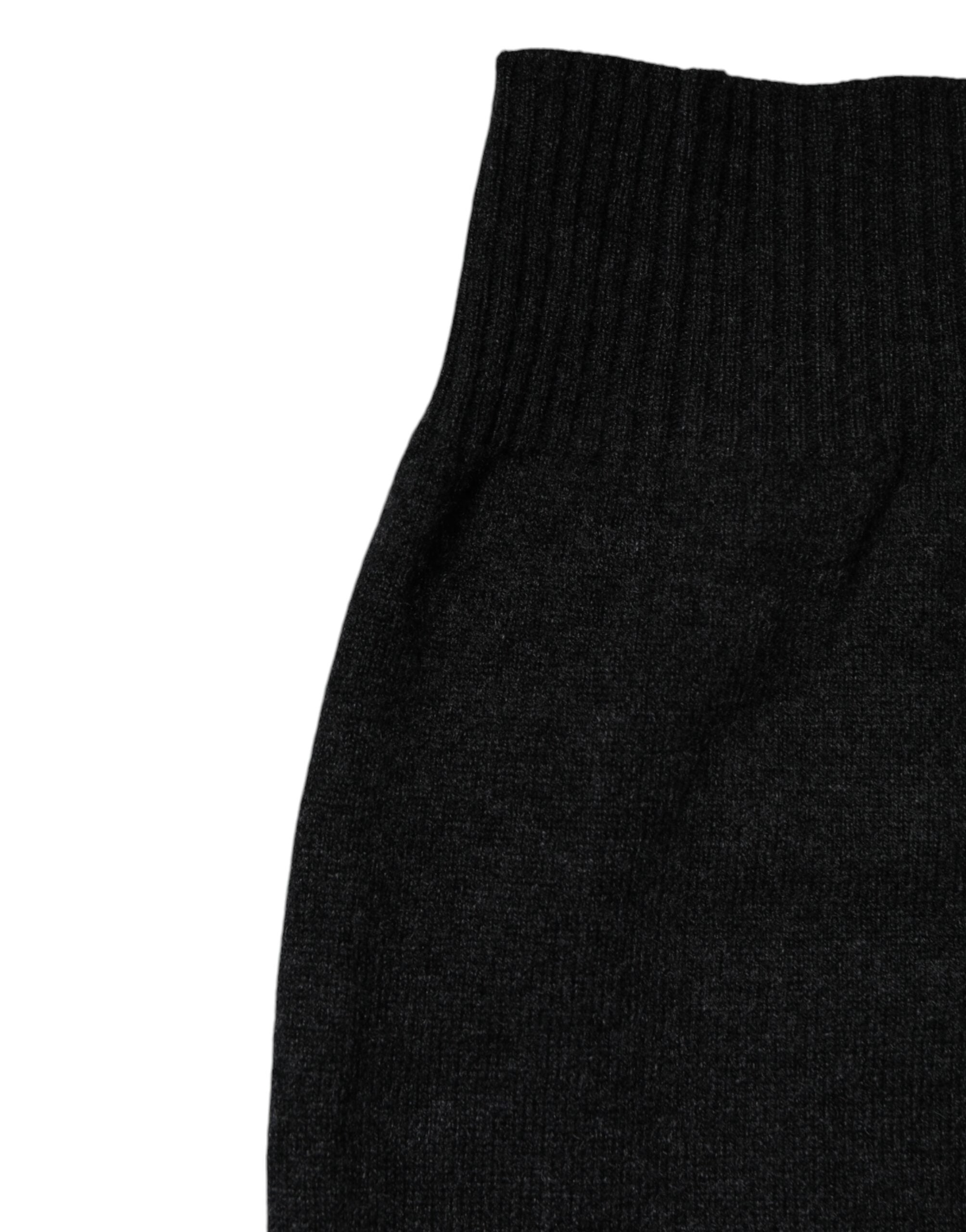 Dolce &amp; Gabbana – Schwarzer, gestrickter Halswärmer-Foulardschal aus Kaschmir
