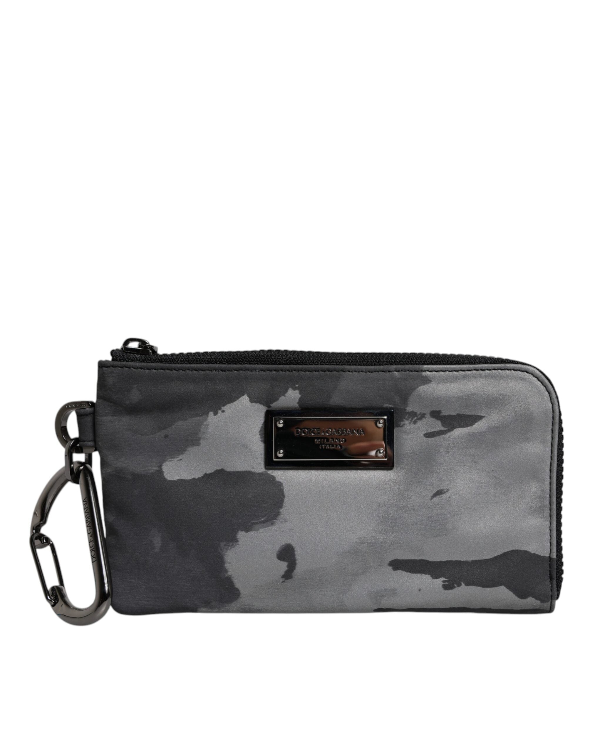 Geantă tip poșetă Dolce &amp; Gabbana cu logo camuflaj negru și gri