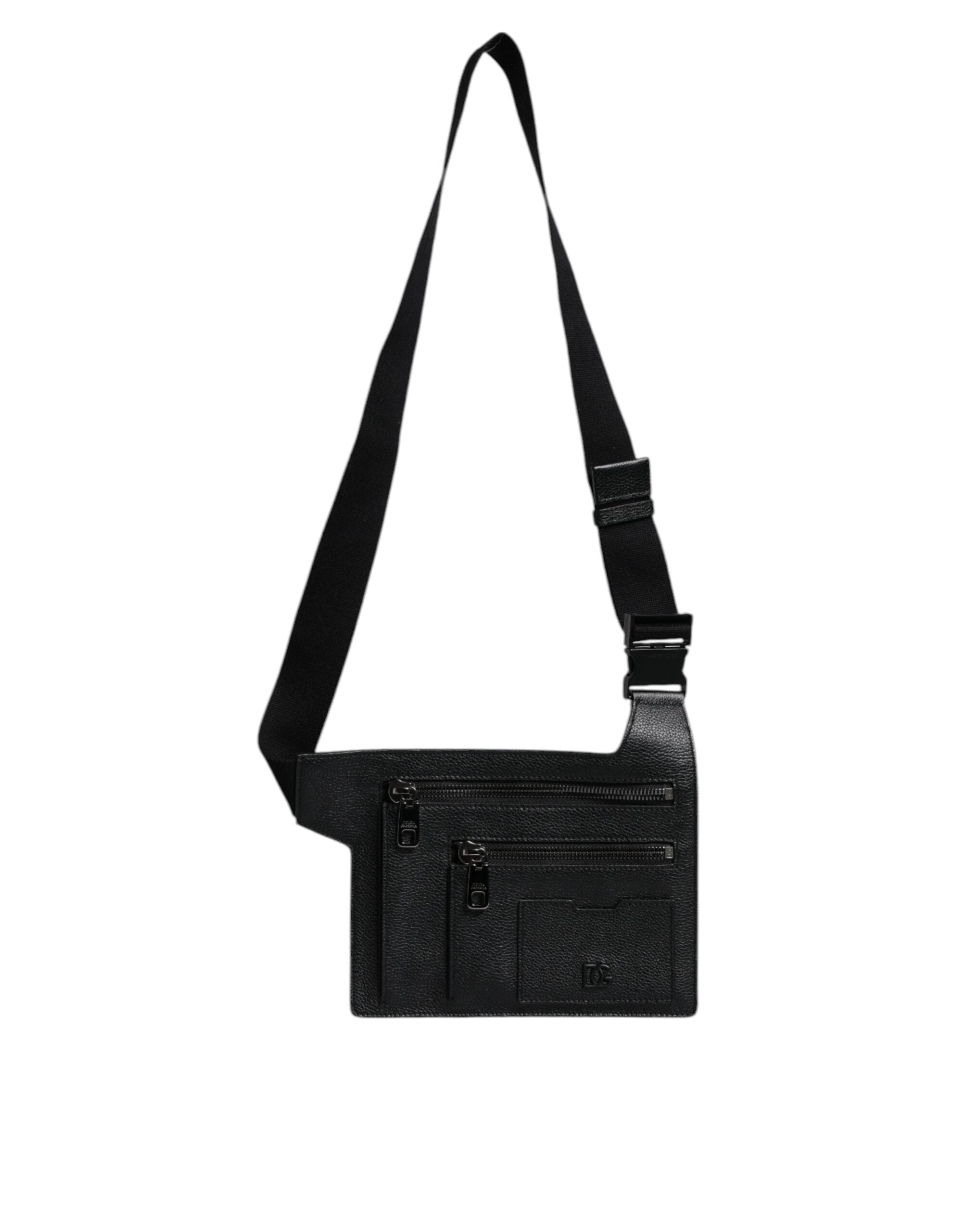 Geantă crossbody Dolce &amp; Gabbana din piele de vițel neagră