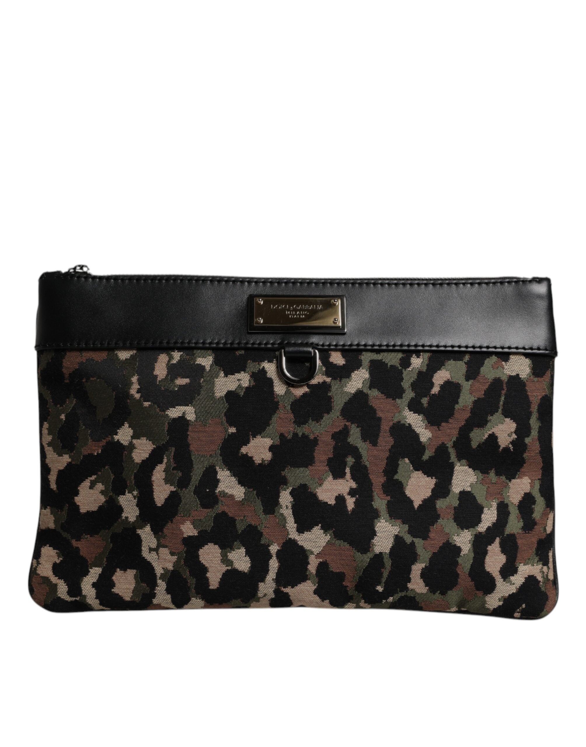 Dolce &amp; Gabbana Geantă tip poșetă cu imprimeu jacquard leopard multicolor și placă cu logo