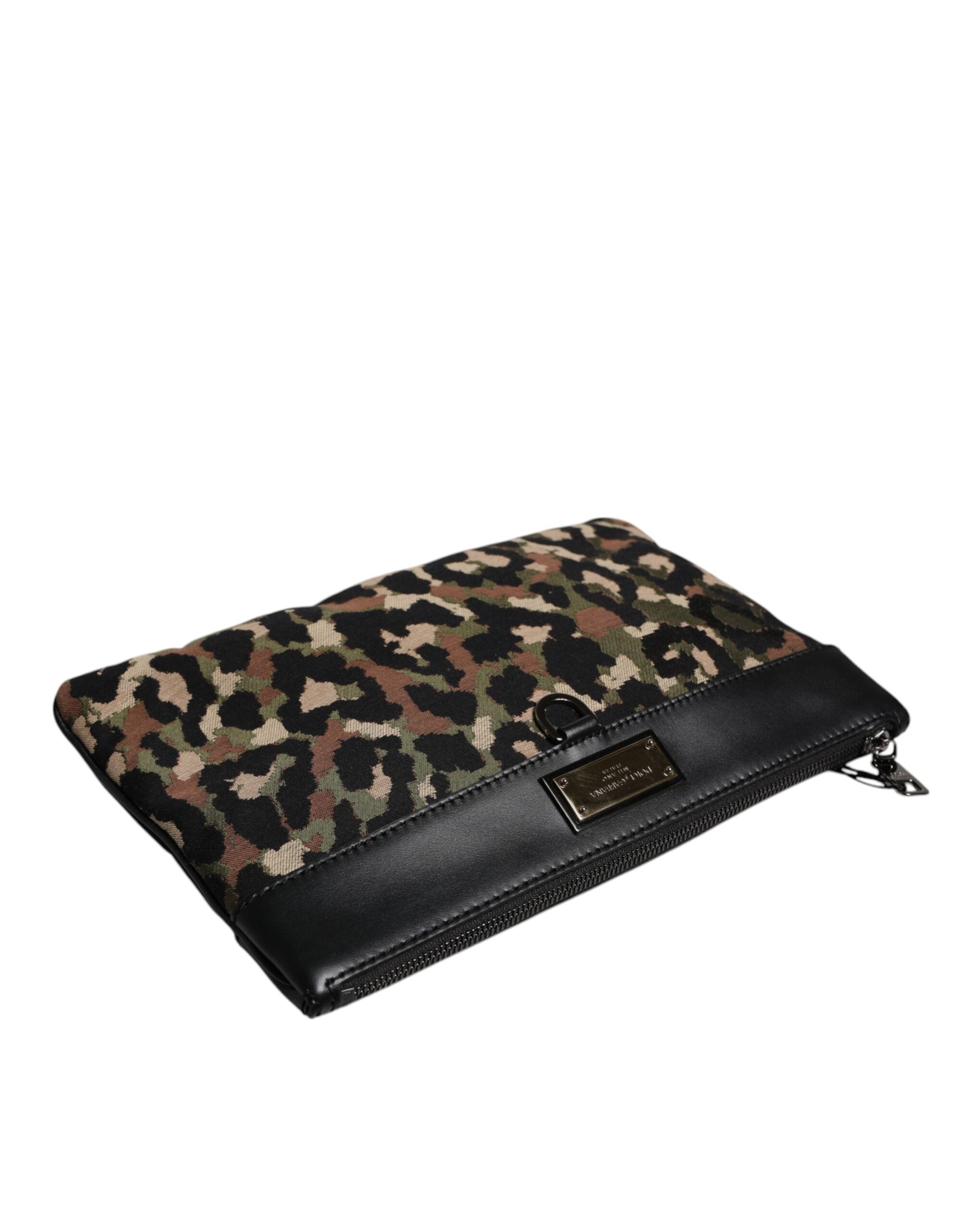 Dolce &amp; Gabbana Geantă tip poșetă cu imprimeu jacquard leopard multicolor și placă cu logo