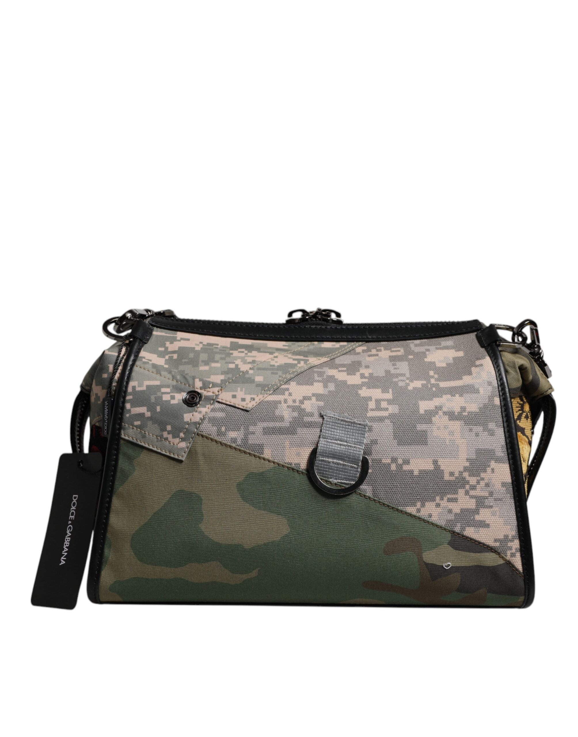 Dolce &amp; Gabbana Geantă crossbody multicoloră cu model camuflaj patchwork