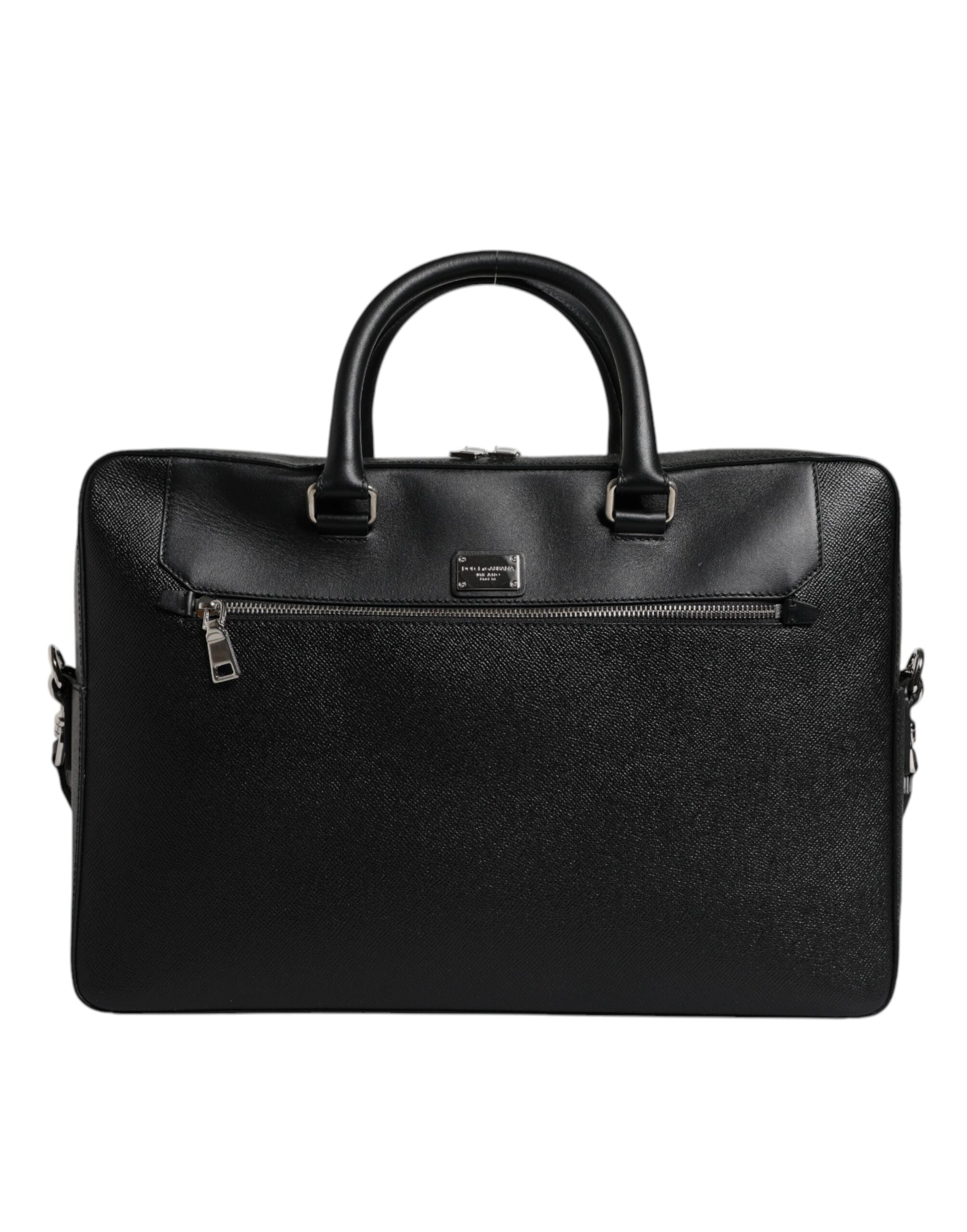 Geantă Dolce &amp; Gabbana cu mâner dublu și logo negru