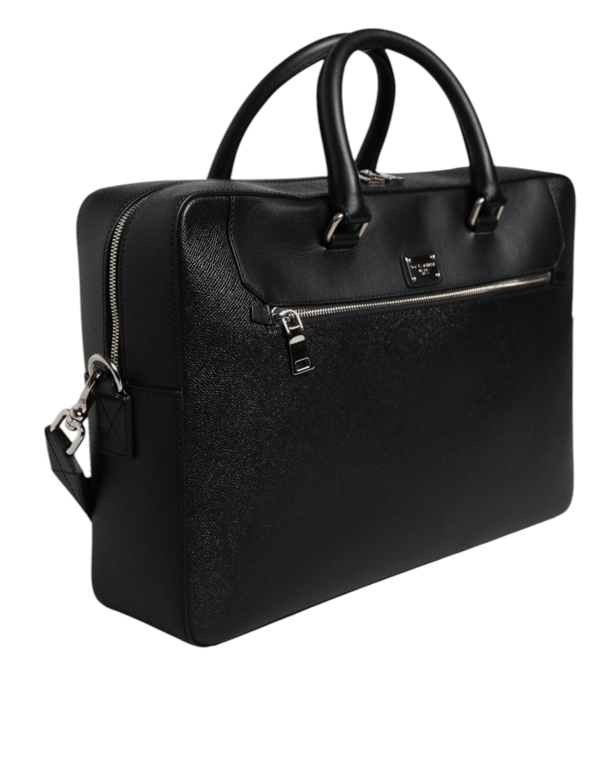 Geantă Dolce &amp; Gabbana cu mâner dublu și logo negru