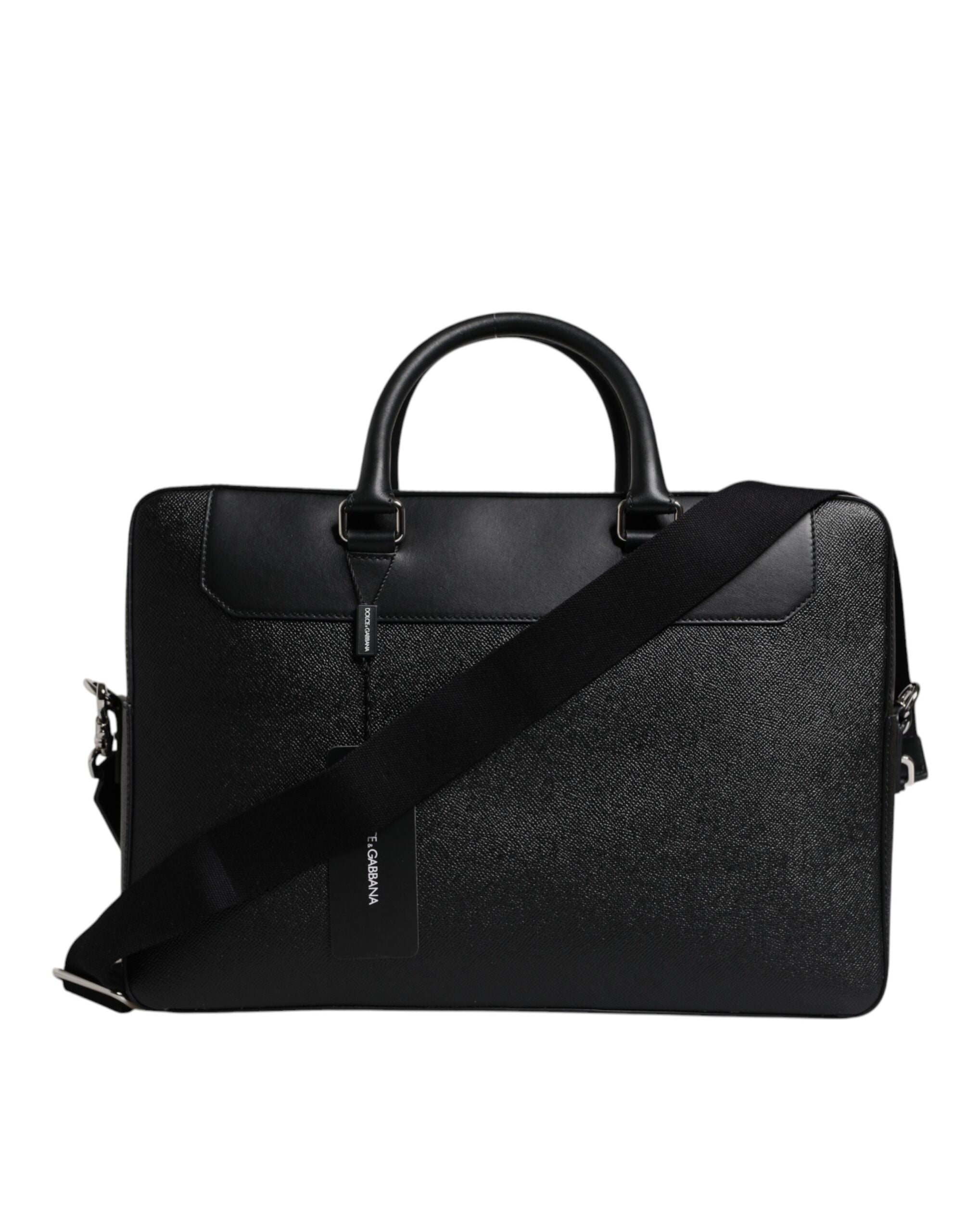 Geantă Dolce &amp; Gabbana cu mâner dublu și logo negru