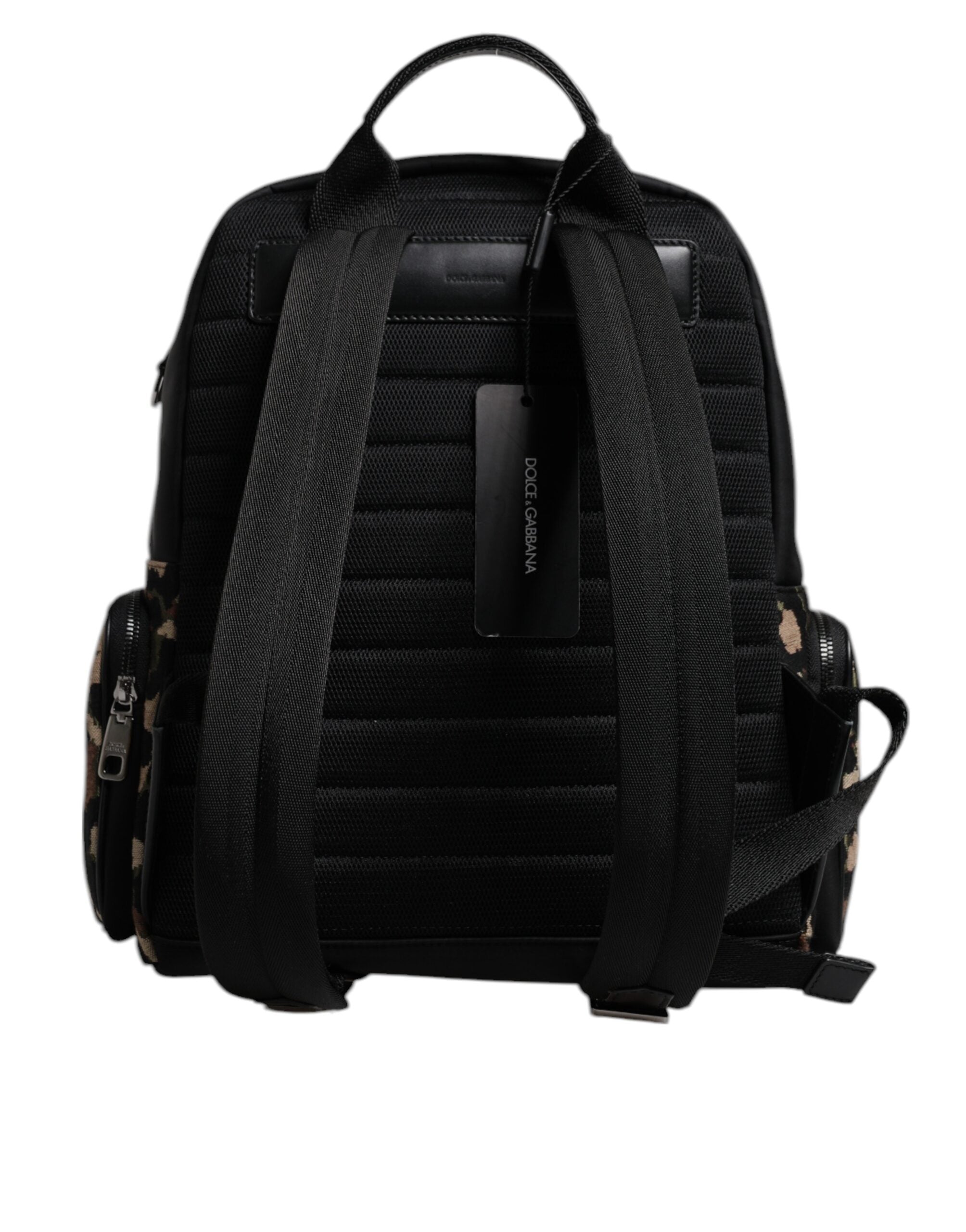 Dolce &amp; Gabbana Rucsac pentru bărbați cu imprimeu leopard multicolor și logo DG Plaque