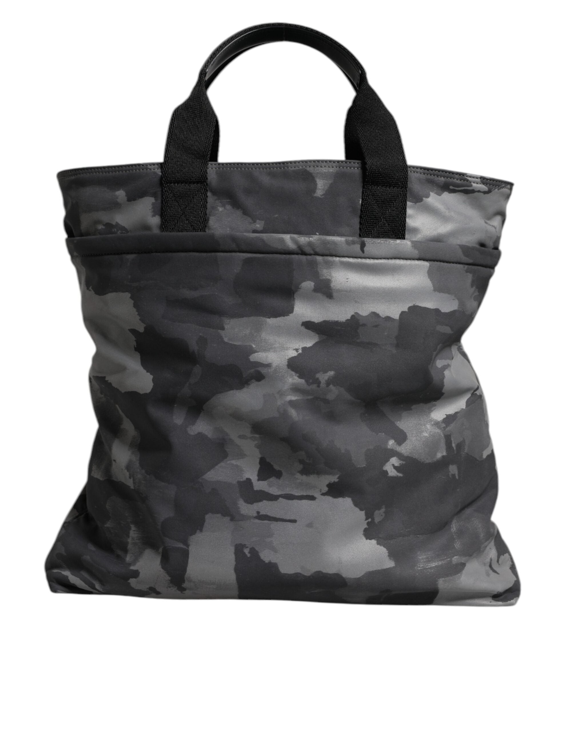 Geantă tote Dolce &amp; Gabbana din bumbac gri camo cu compartimente multiple