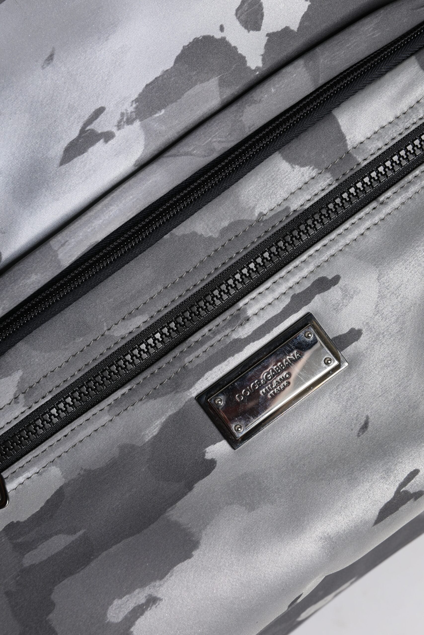 Geantă tote Dolce &amp; Gabbana din bumbac gri camo cu compartimente multiple