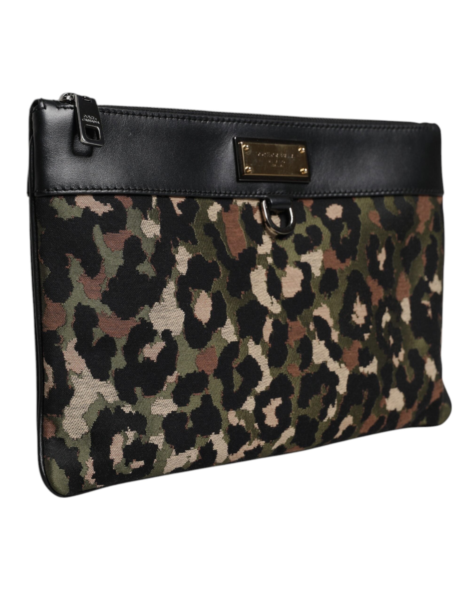 Dolce &amp; Gabbana Geantă tip poșetă cu imprimeu jacquard leopard multicolor și placă cu logo